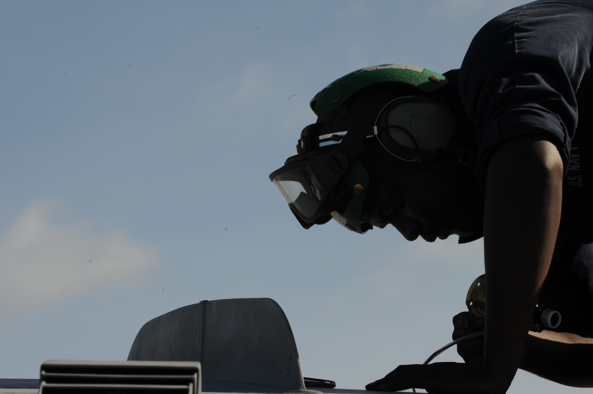 Petty Officer1st Class Christopher Carr, aviation electricians mate works on a EA-6B Prowler leading edge flap Feb. 3 at Andersen Air Force Base, Guam after a local area mission during exercise Cope North 09-1. Navy EA-6B Prowlers from VAQ-136 Carrier Air Wing Five, Atsugi, Japan along with Japan Air Self Defense Force F-2s  from the 6th Squadron, Tsuiki Air Base and E-2Cs from the 601st Squadron, Misawa Air Base will join forward deployed USAF  F-16 Fighting Falcons from the 18th Aggressor Squadron, Eielson Air Force Base, Alaska, B-52 Stratofortress' currently deployed to Andersen AFB, Guam from the 23rd Expeditionary Bomb Squadron will participate in this year's Cope North exercise Feb. 2-13, with a focus on interoperability. 

(U.S. Air Force photo/ Master Sgt. Kevin J. Gruenwald) 