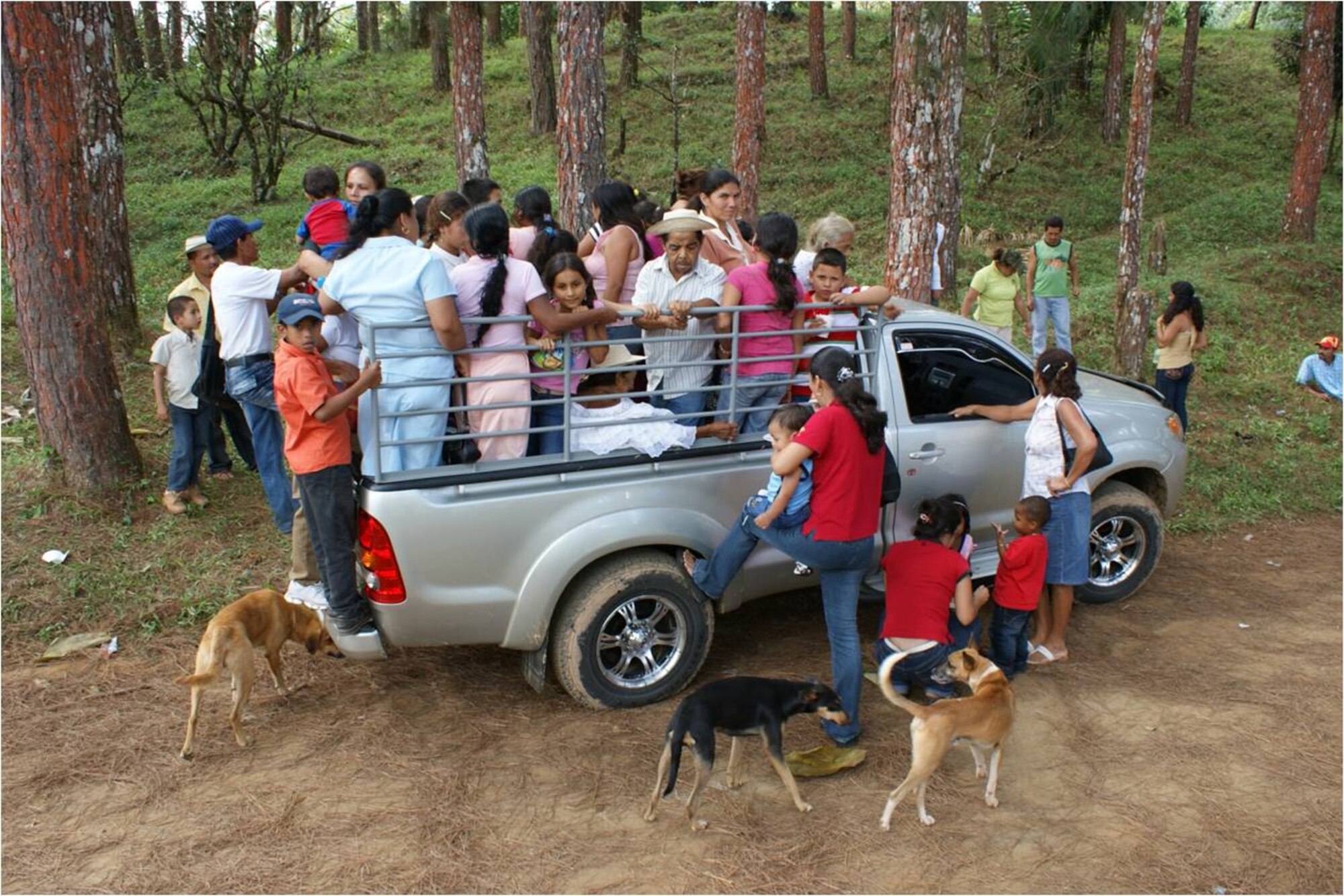 Patients of all ages arrived to the site primarily by foot; others were fortunate enough to catch a ride from remote locations in vehicles sent out by the Ministry of Health. (U.S. Air Force photo)