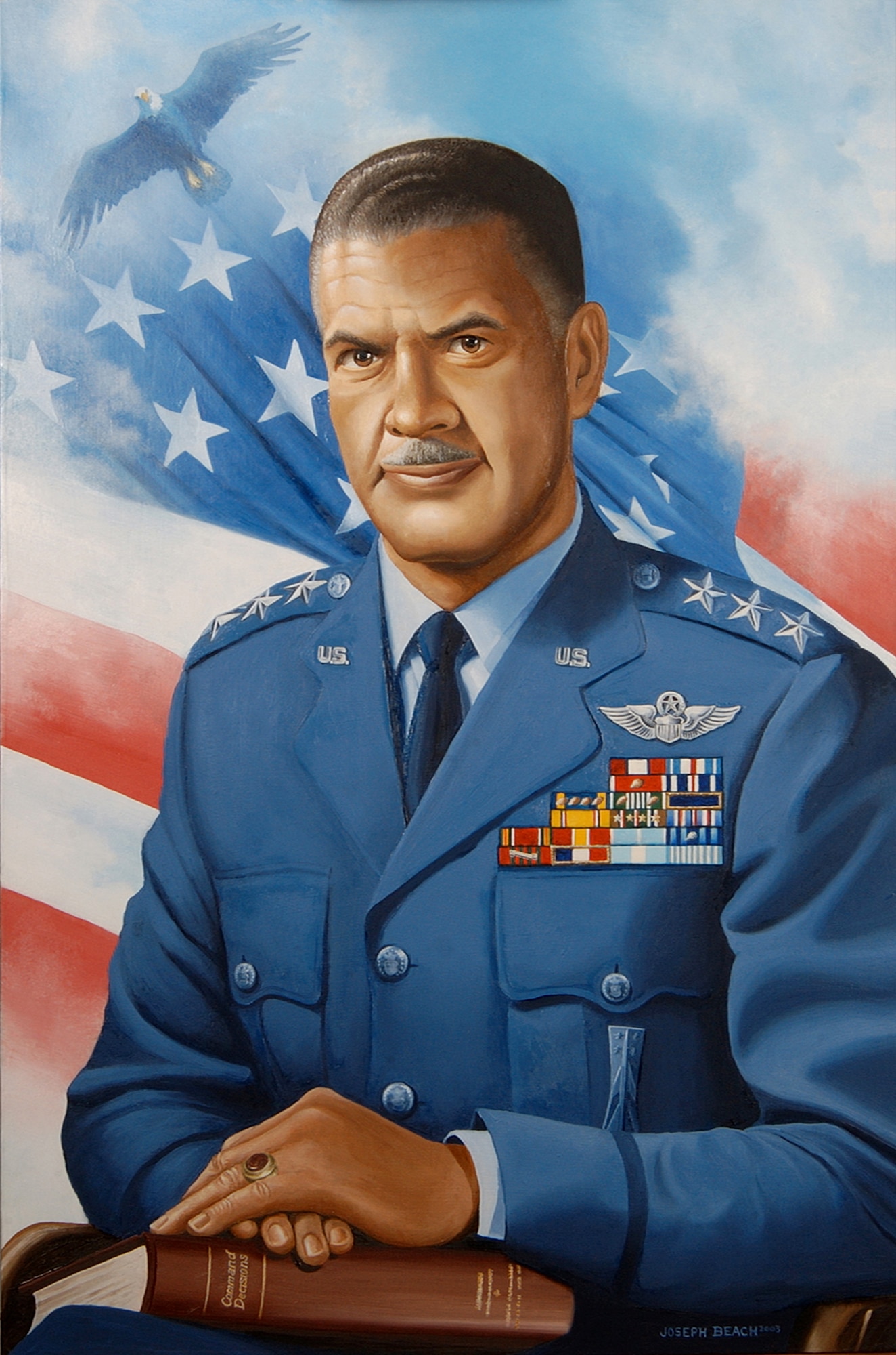 CANNON AIR FORCE BASE, N.M. -- Among his achievements, Gen. Benjamin O. Davis Jr. (1912-2002) was the first African-American to graduate from West Point in the 20th century and commanded the all-black unit, the Tuskogee Airmen, during World War II. (Air Force artwork)
