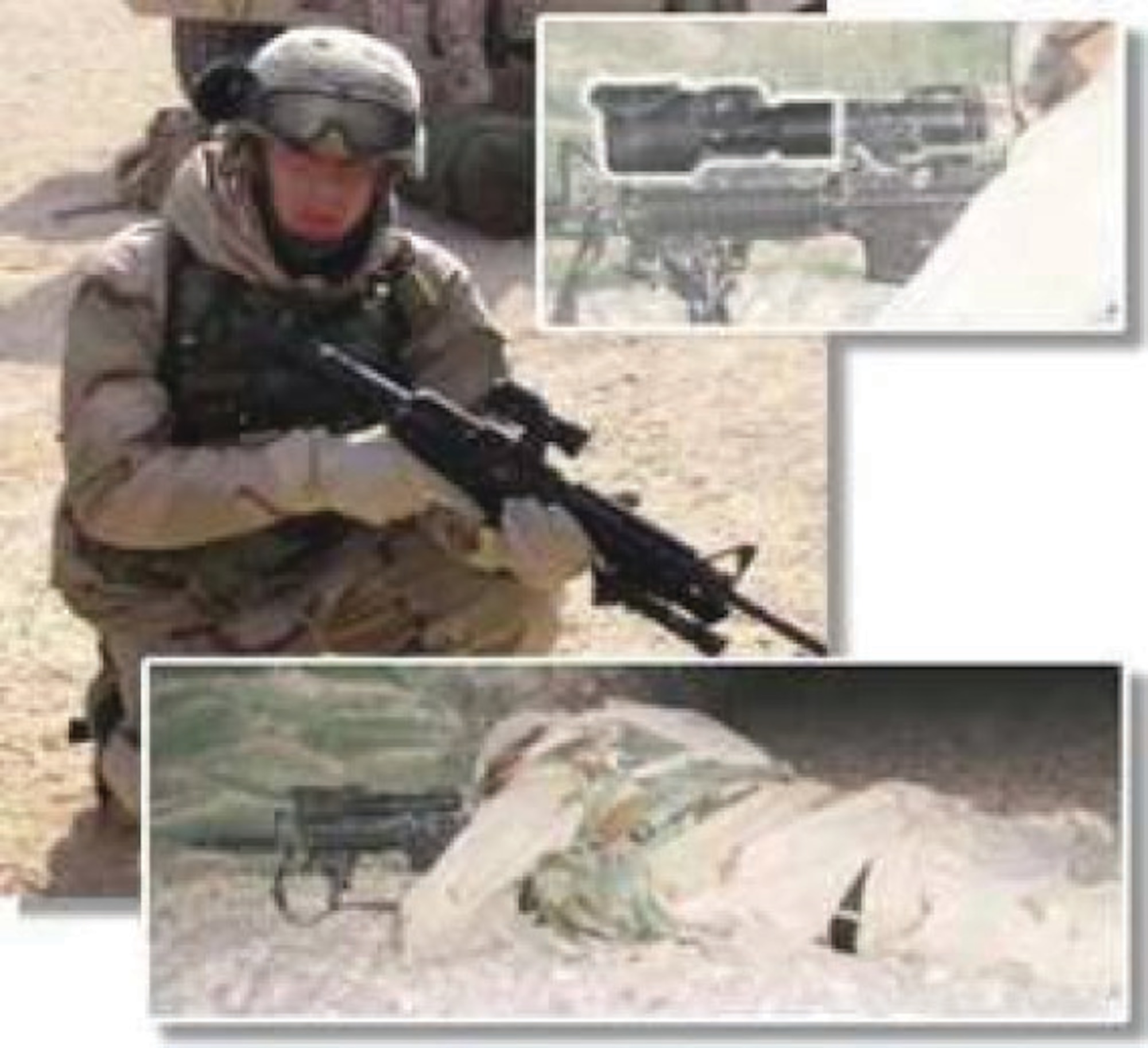 Small arms featuring night sight technology devised by Optical Systems Technology, Inc.  Photo Credit:  Air Force Image
