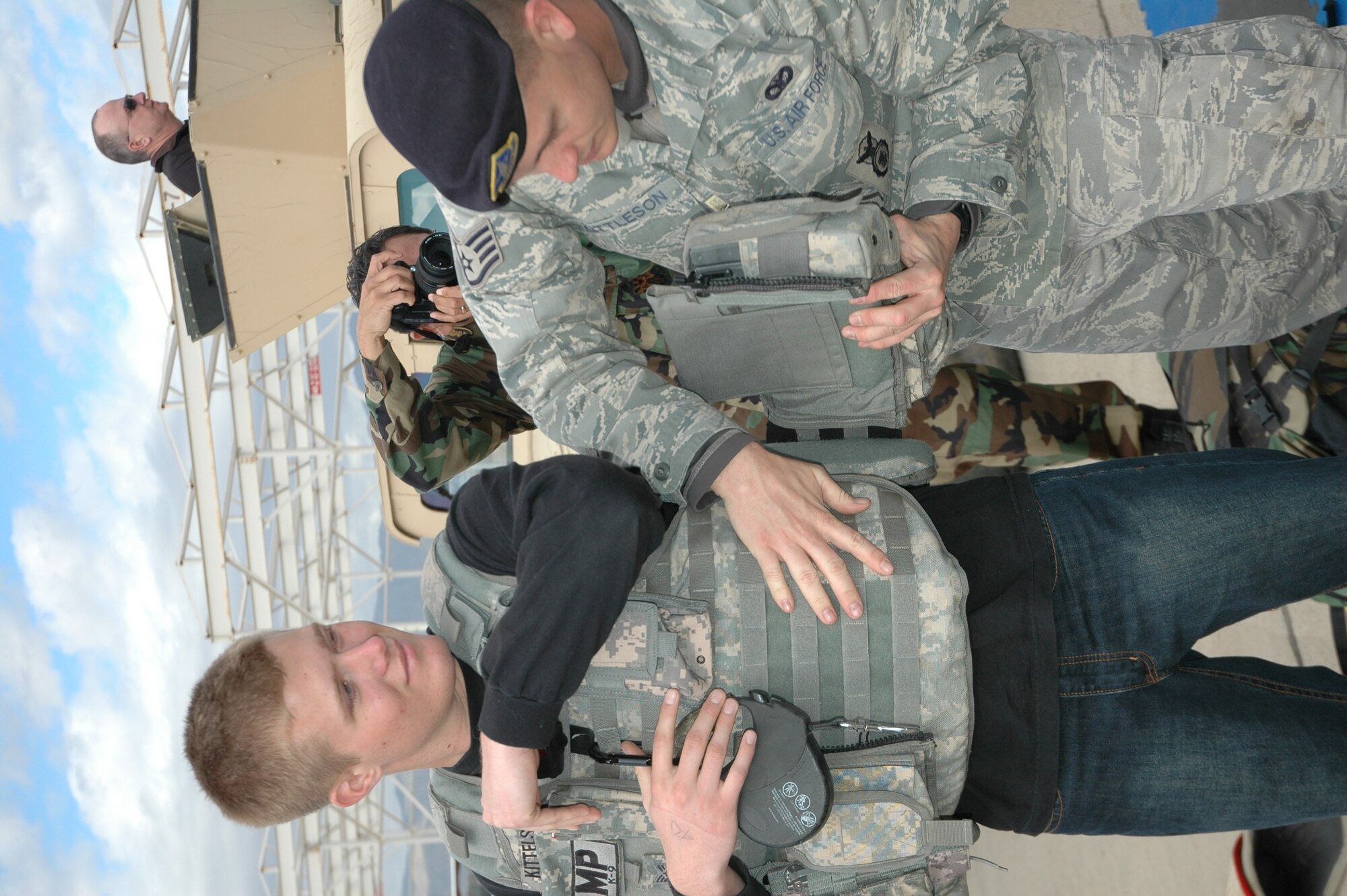 Employers were given an opportunity to see the equipment military members must wear in a deployed environment during the 944th Fighter Wing's annual Bosses Day Feb. 7. (U.S. Air Force photo/Tech. Sgt. Susan Stout) 