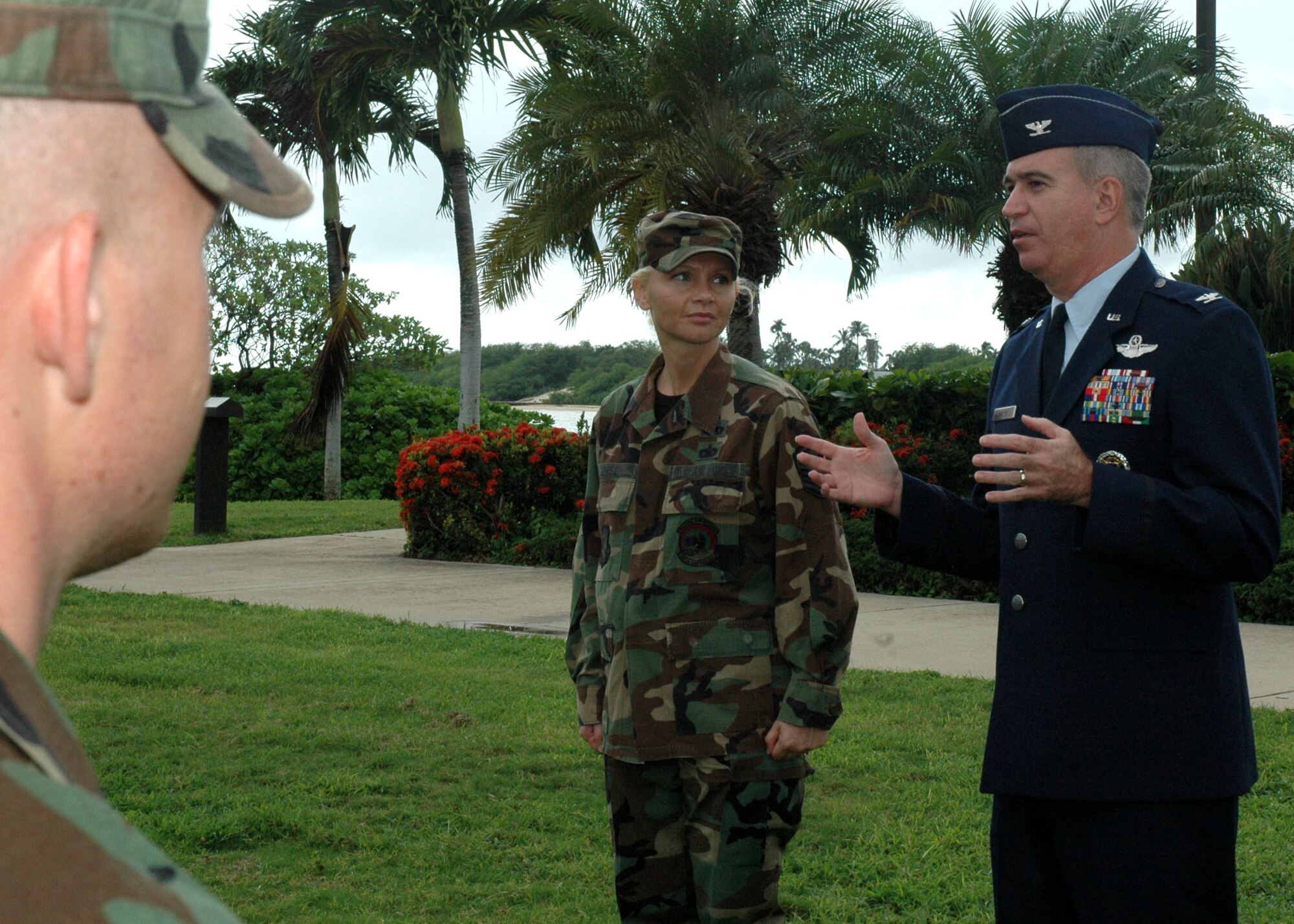 Col. Robert "Randy" Huston addresses the 624th Regional Support Group during his Assumption of Command ceremony Jan. 10 at Hickam Air Force Base, Hawaii.