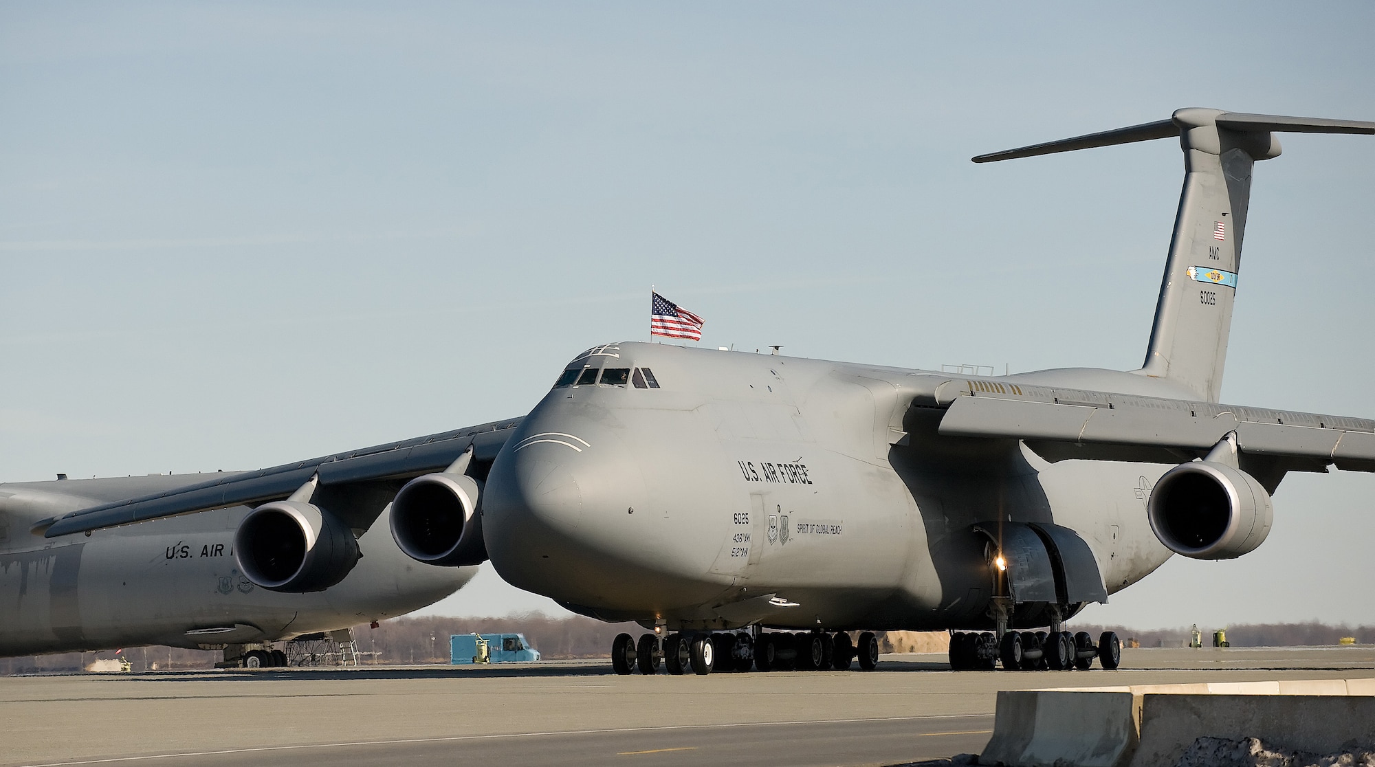 The Spirit of Global Reach, Team Dover's first C-5M Super Galaxy, was delivered Feb. 9 during a delivery ceremony at Dover Air Force Base, Del. (U.S. Air Force photo/Jason Minto)