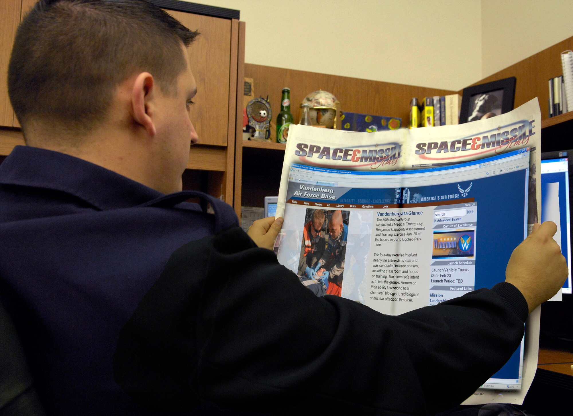 VANDENBERG AIR FORCE BASE, Calif. -- Vandenberg Air Force Base will be retiring the Space & Missile Times once again whille choosing instead to post all news content online Feb. 12.  (U.S. Air Force photo illustration/Airman 1st Class Andrew Lee)