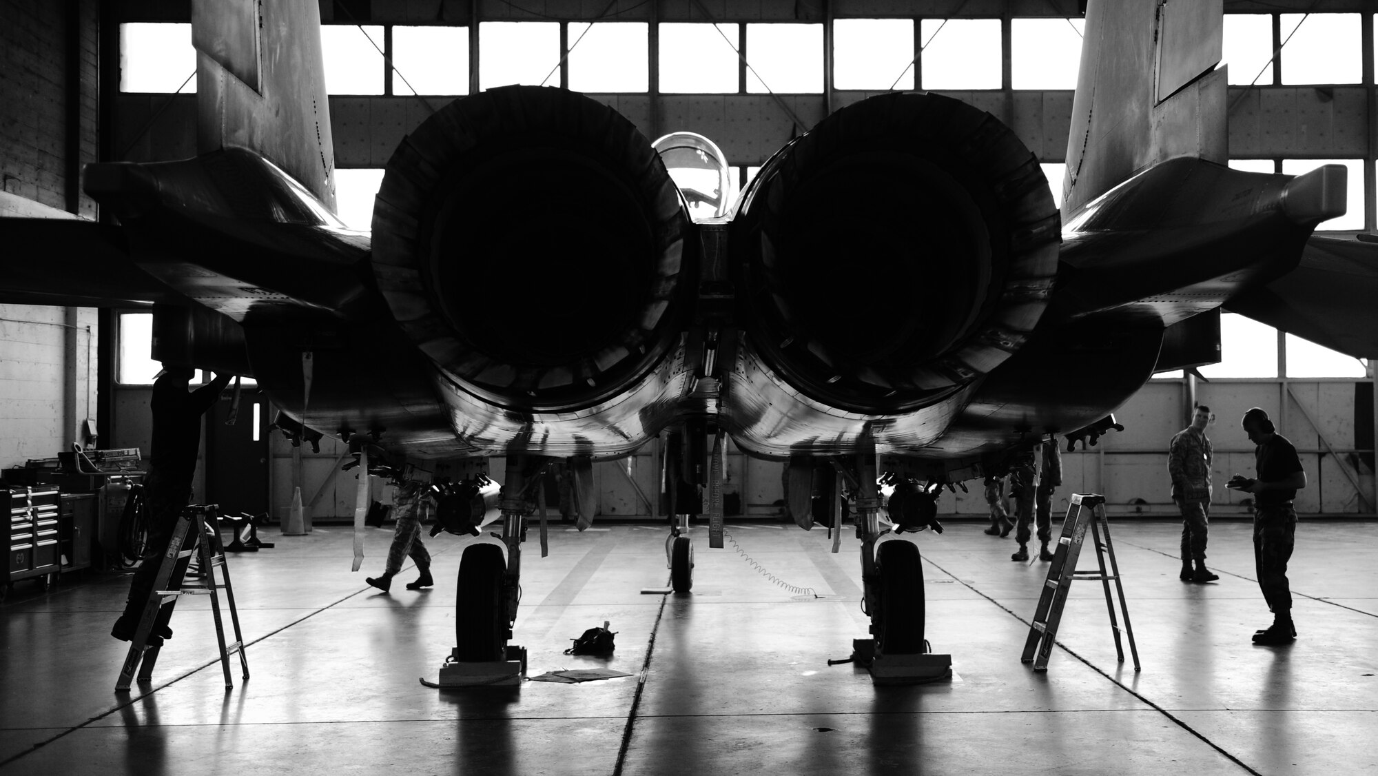 MOUNTAIN HOME AIR FORCE BASE, Idaho -- The 389th Aircraft Maintenance Unit load crew of the quarter for the fourth quarter competes in the load crew of the year competition Feb. 5. The competition consists of loading six munitions onto the aircraft as quick as possible and without any errors to include safety issue and technical issues. The winners will be announced during the 366th Operations Group banquet in April. (U.S. Air Force photo/ Senior Airman Ryan Crane)