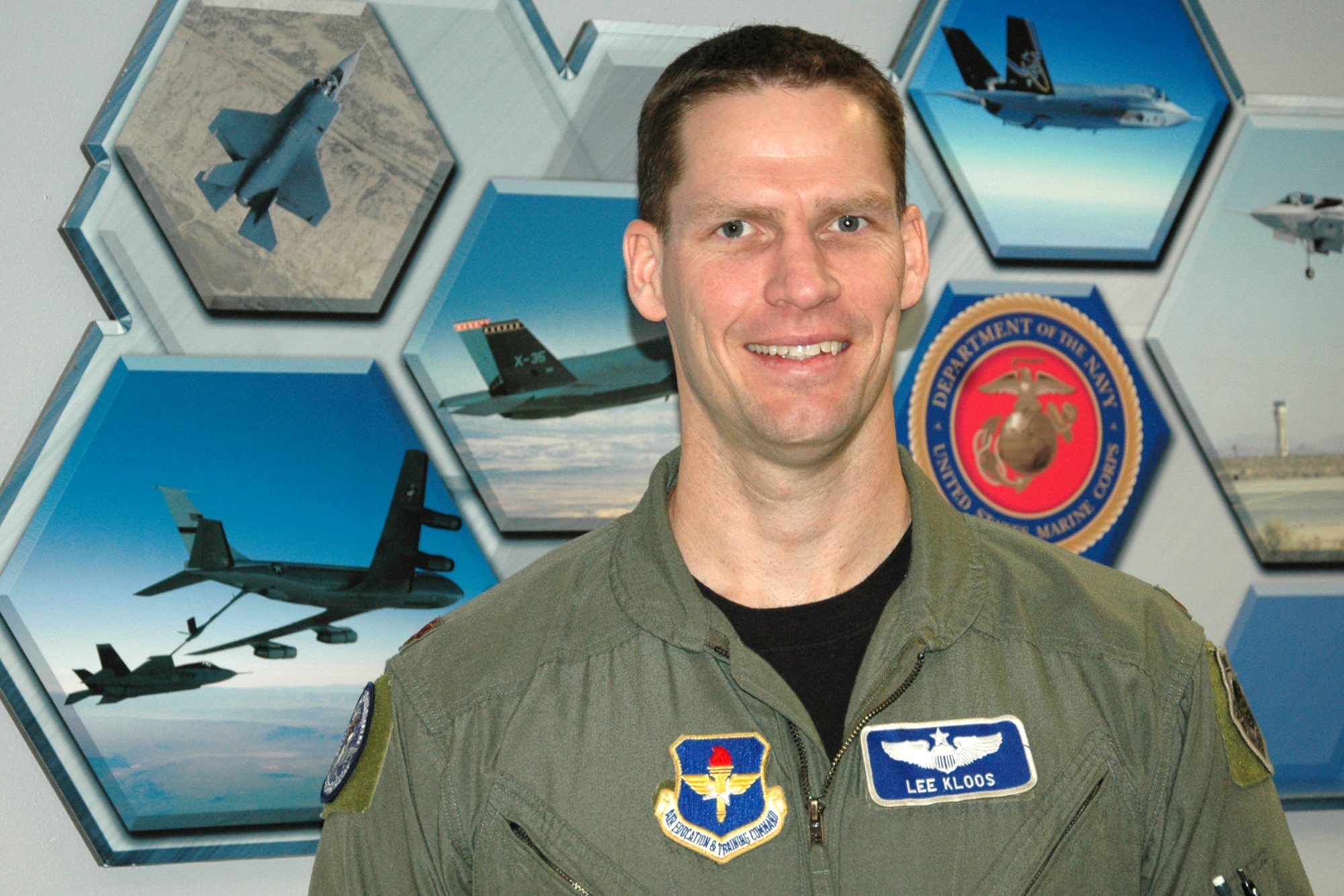 EGLIN AIR FORCE BASE, FLA. - Maj. Lee Kloos, the Air Force representative with the Joint Strike Fighter Site Activation Task Force program, has been named one of the 10 initial cadre of J-35 flight instructors. The lieutenant colonel-select will be the 58th Fighter Squadron director of operations when the 33rd Fighter Wing transitions from the Air Combat Command to the Air Education and Training Command in October. 