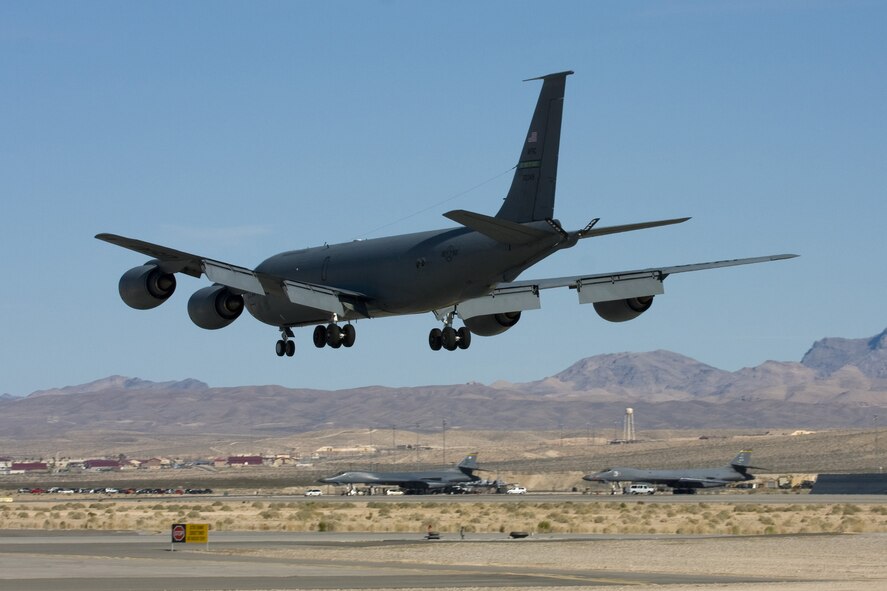 SEYMOUR JOHNSON AIR FORCE BASE, N.C. -- A KC-135 Stratotanker from the 916th Air Refueling Wing, Air Force Reserve, participates in the Red Flag wargaming exercises at Nellis Air Force Base. The plane and crew originated from Seymour Johnson Air Force Base, N.C. (Photo by: Mr. Sagar N. Pathak/HorizontalRain.com)