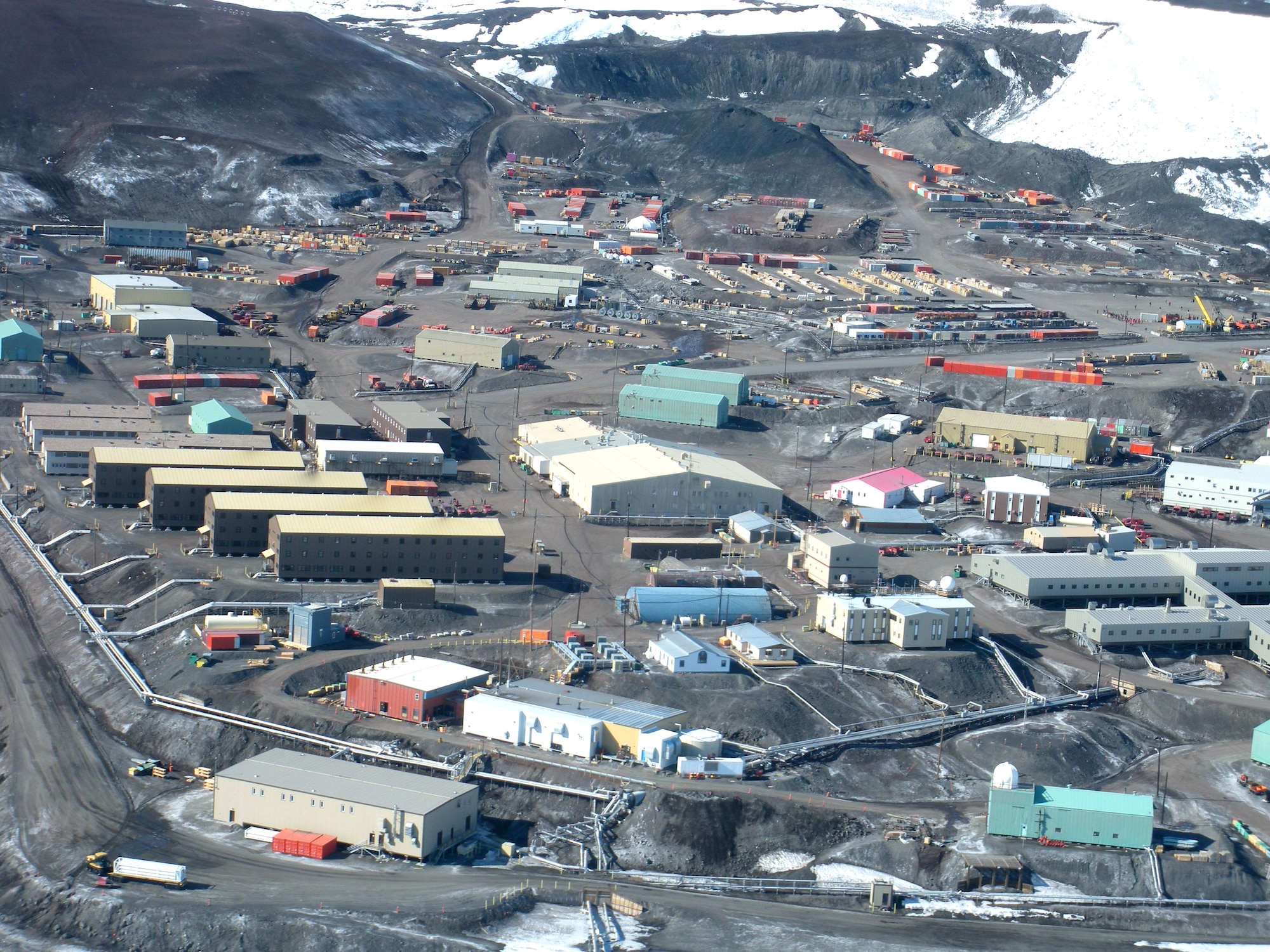 Members of the 18th Aeromedical Evacuation Squadron, Kadena Air Base, Japan, conducted medical evacuation missions over a three-month period at McMurdo Station, Antarctica. The Airmen provided medical care for a community of more than 1,650 scientists, researchers, support staff and security personnel.  (U.S. Air Force courtesy photo)
