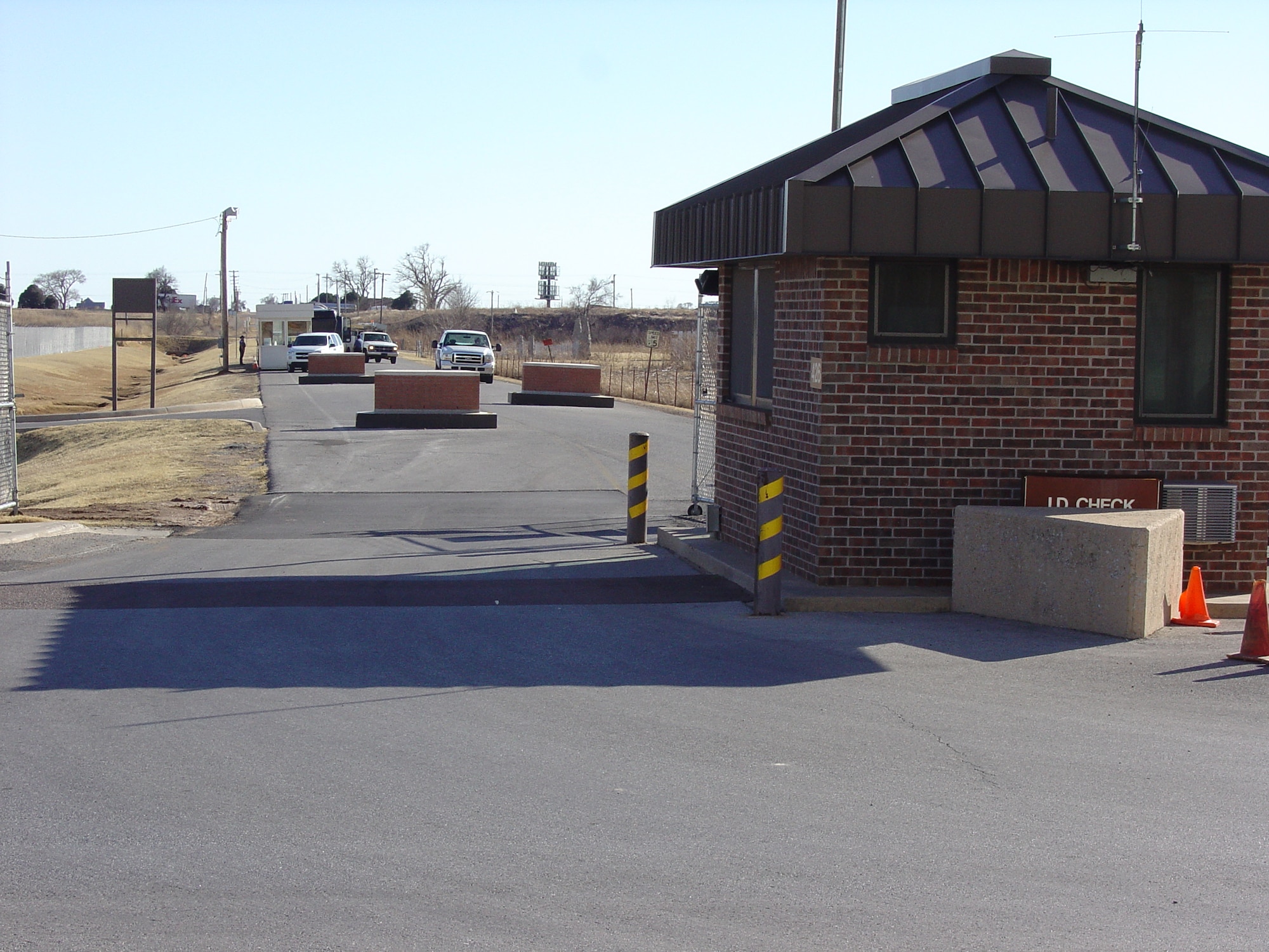 ALTUS AIR FORCE BASE, Okla. -- The South Gate will be the first base entry point to undergo renovations in the coming months. During construction, vehicle traffic will be restricted to incoming commercial vehicles only. (U.S. Air Force photo/Kevin T. Chandler)