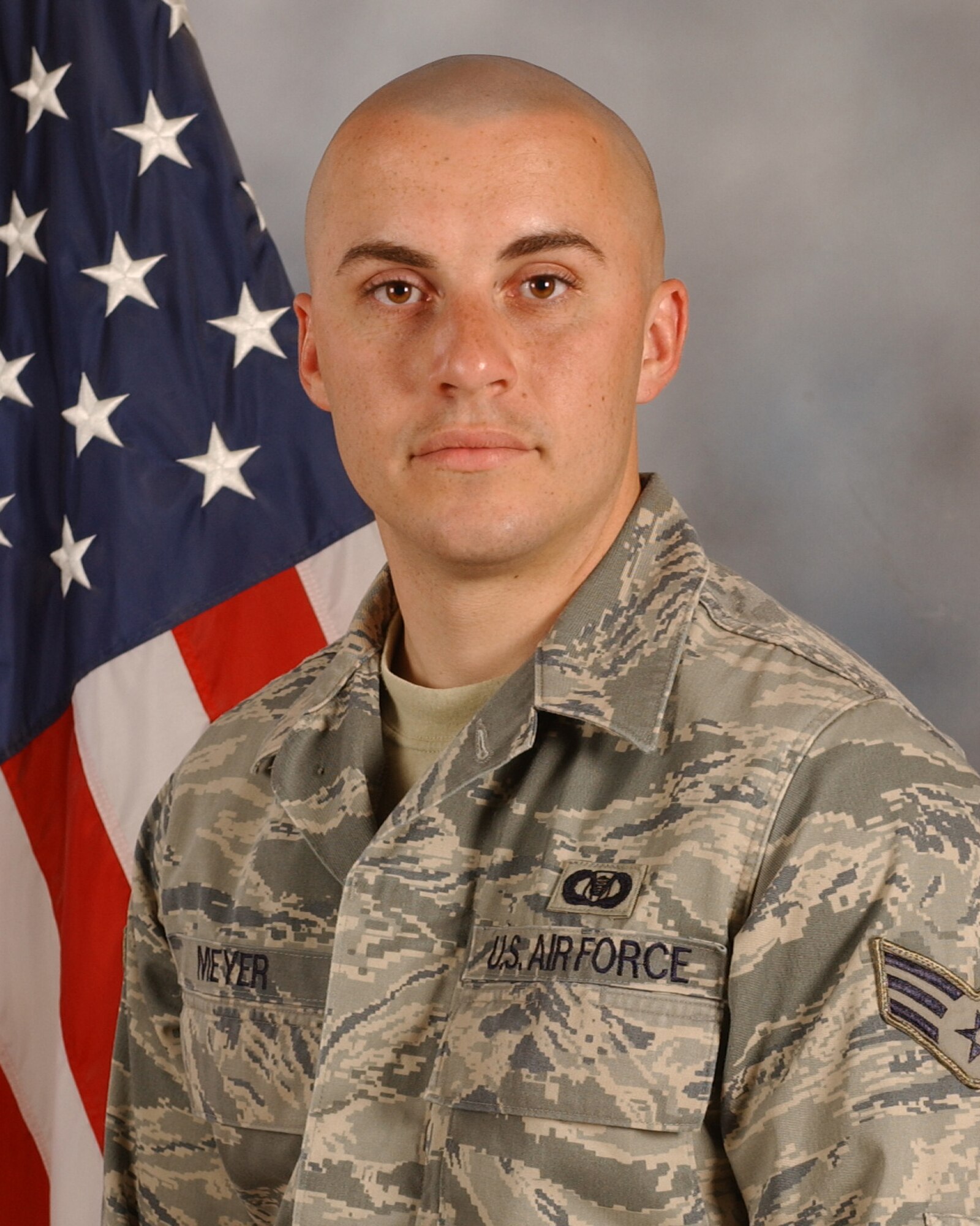 MCCONNELL AIR FORCE BASE, Kan. -- Senior Airman Marcus Meyer, 22nd Operations Support Squadron, is McConnell’s Honor Guard Member of the Year.  Airman Meyer is current deployed. (Photo by Senior Airman Laura Suttles)