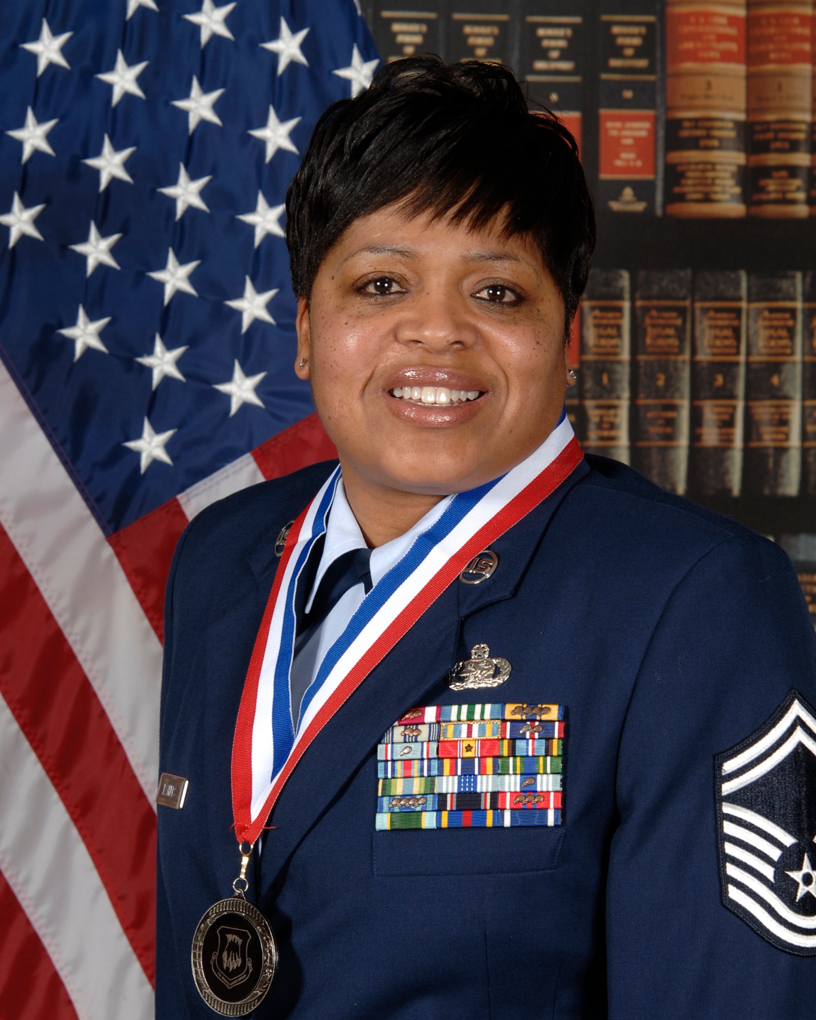 MCCONNELL AIR FORCE BASE, Kan. -- Senior Master Sgt. Pamela Rathers, 22nd Mission Support Group chief, is McConnell’s Senior Non-Commissioned Officer of the Year. Sergeant Rathers was presented the award during the Annual Award Ceremony in the Robert J. Dole Community Center Ballroom, Feb. 6. (Photo by Senior Airman Laura Suttles)