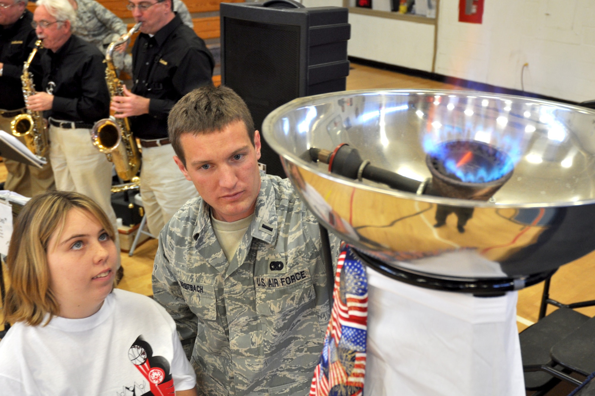 The ceremonial torch is lit during the opening ceremony for the 2009 Northwest Sectional basketball tournament here. More than 125 athletes on 17 teams from seven counties throughout Northwest Florida participated in the event. (U.S. Air Force photo/ Airman Anthony Jennings)