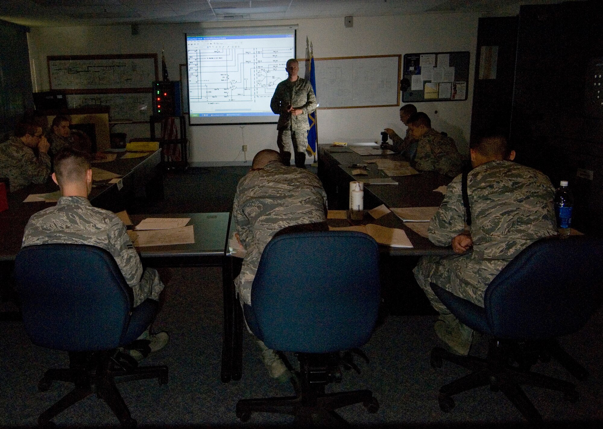 VANDENBERG AIR FORCE BASE, Calif. --  Staff Sgt. Jace Pape instructs technical school students at the 532nd Training Squadron here. (U.S. Air Force photo/Staff Sgt. Vanessa Valentine)