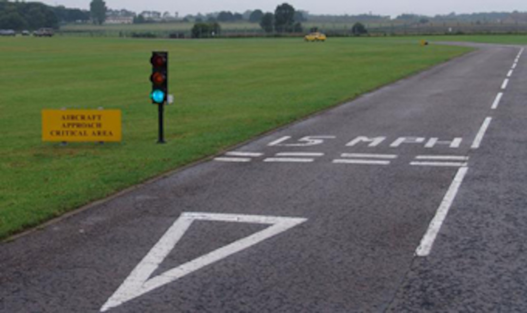 Instrument Landing System critical light on Perimeter Road (Photo courtesy of 48th Operations Support Squadron)