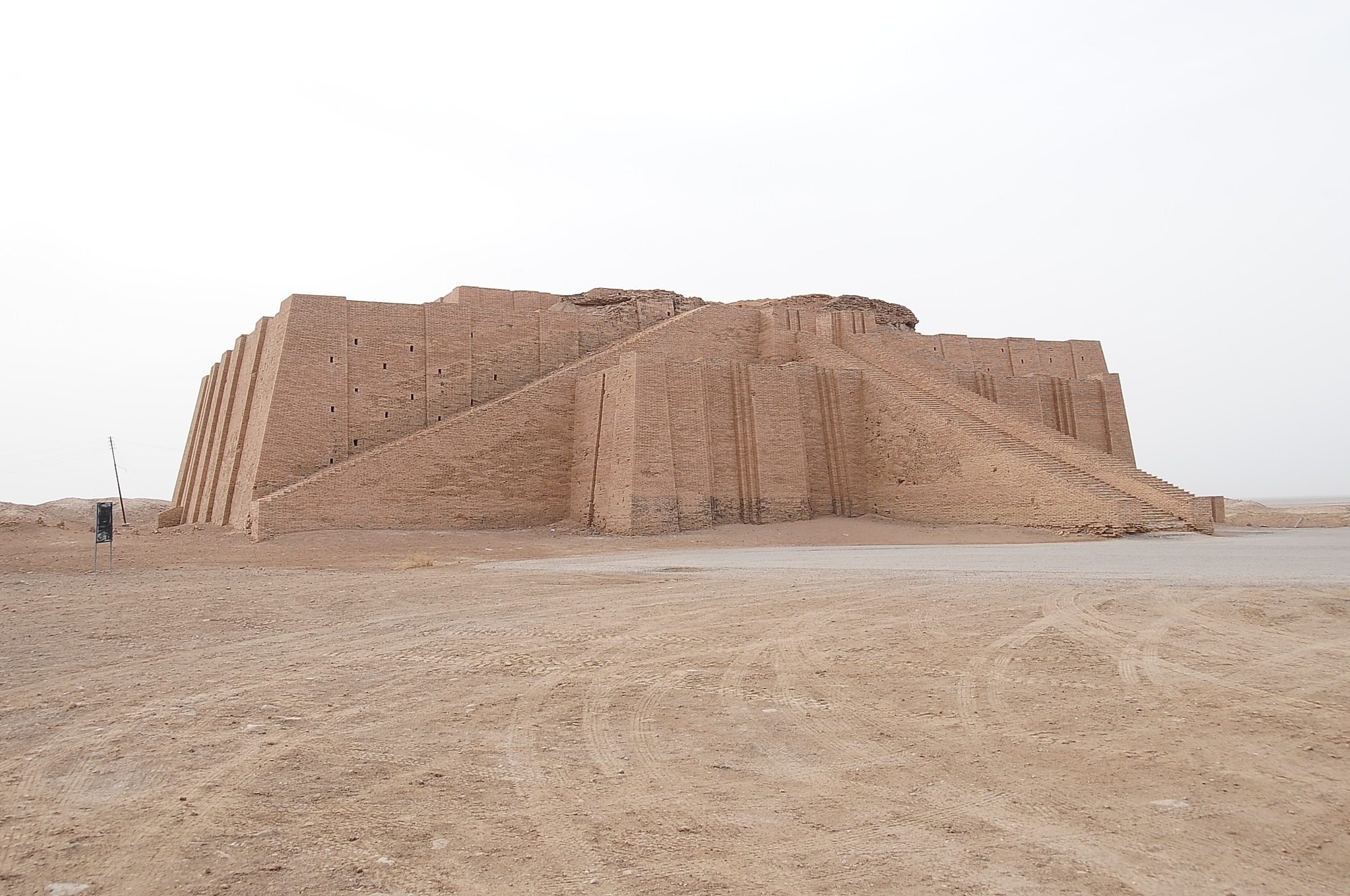 ALI BASE, Iraq – The Great Ziggurat of Ur stands after 4,000 years near Ali Base, Iraq.  The Ziggurat construction was finished in the 21st century BC by King Shulgi in the ancient Sumerian city of Ur in Mesopotamia, which is near An Nasiriyah in present-day Iraq.  Members of the 407th Air Expeditionary Group Chaplains Office offer three tours weekly of the Ziggurat and ruins of the city of Ur.  (U.S. Air Force photo/Staff Sgt. Christopher Marasky)