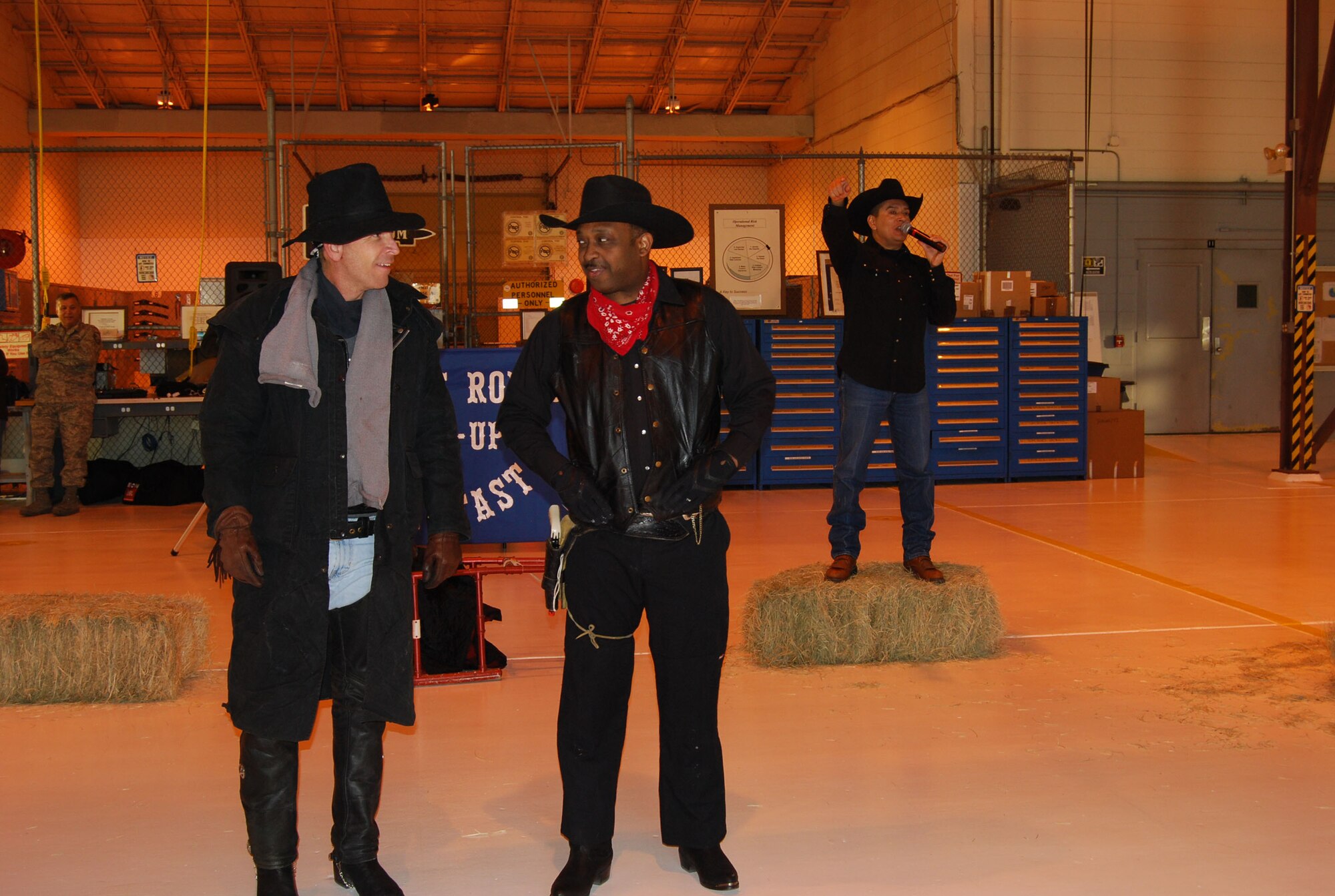 While the city of San Antonio enjoys the events surrounding the San Antonio Rodeo and Stock Show, many members of the 433rd Airlift Wing miss the events to keep the Air Force Reserve mission at Lackland Air Force Base going. So, each year the Alamo Wing celebrates with a Cowboy Breakfast of their own. The event serves to remind Alamo Wing members that the unit is a vital part of the community and provides a little time out of a normally busy schedule to have a little fun while observing a San Antonio tradition. (U.S. Air Force Photo/Master Sergeant Collen McGee)