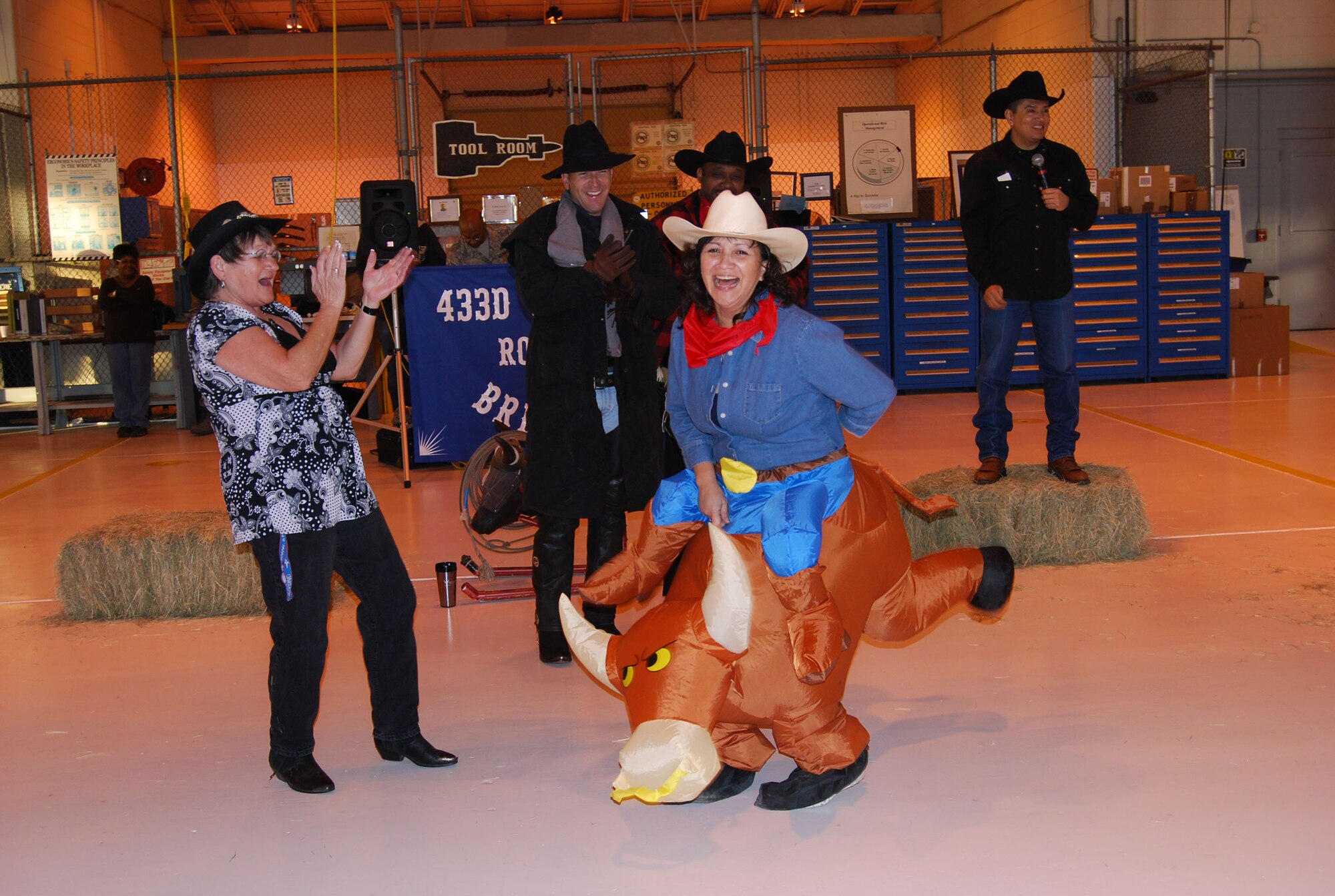 While the city of San Antonio enjoys the events surrounding the San Antonio Rodeo and Stock Show, many members of the 433rd Airlift Wing miss the events to keep the Air Force Reserve mission at Lackland Air Force Base going. So, each year the Alamo Wing celebrates with a Cowboy Breakfast of their own. The event serves to remind Alamo Wing members that the unit is a vital part of the community and provides a little time out of a normally busy schedule to have a little fun while observing a San Antonio tradition. (U.S. Air Force Photo/Master Sergeant Collen McGee)