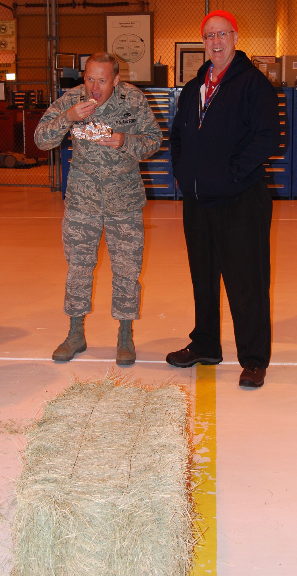 While the city of San Antonio enjoys the events surrounding the San Antonio Rodeo and Stock Show, many members of the 433rd Airlift Wing miss the events to keep the Air Force Reserve mission at Lackland Air Force Base going. So, each year the Alamo Wing celebrates with a Cowboy Breakfast of their own. The event serves to remind Alamo Wing members that the unit is a vital part of the community and provides a little time out of a normally busy schedule to have a little fun while observing a San Antonio tradition. (U.S. Air Force Photo/Master Sergeant Collen McGee)