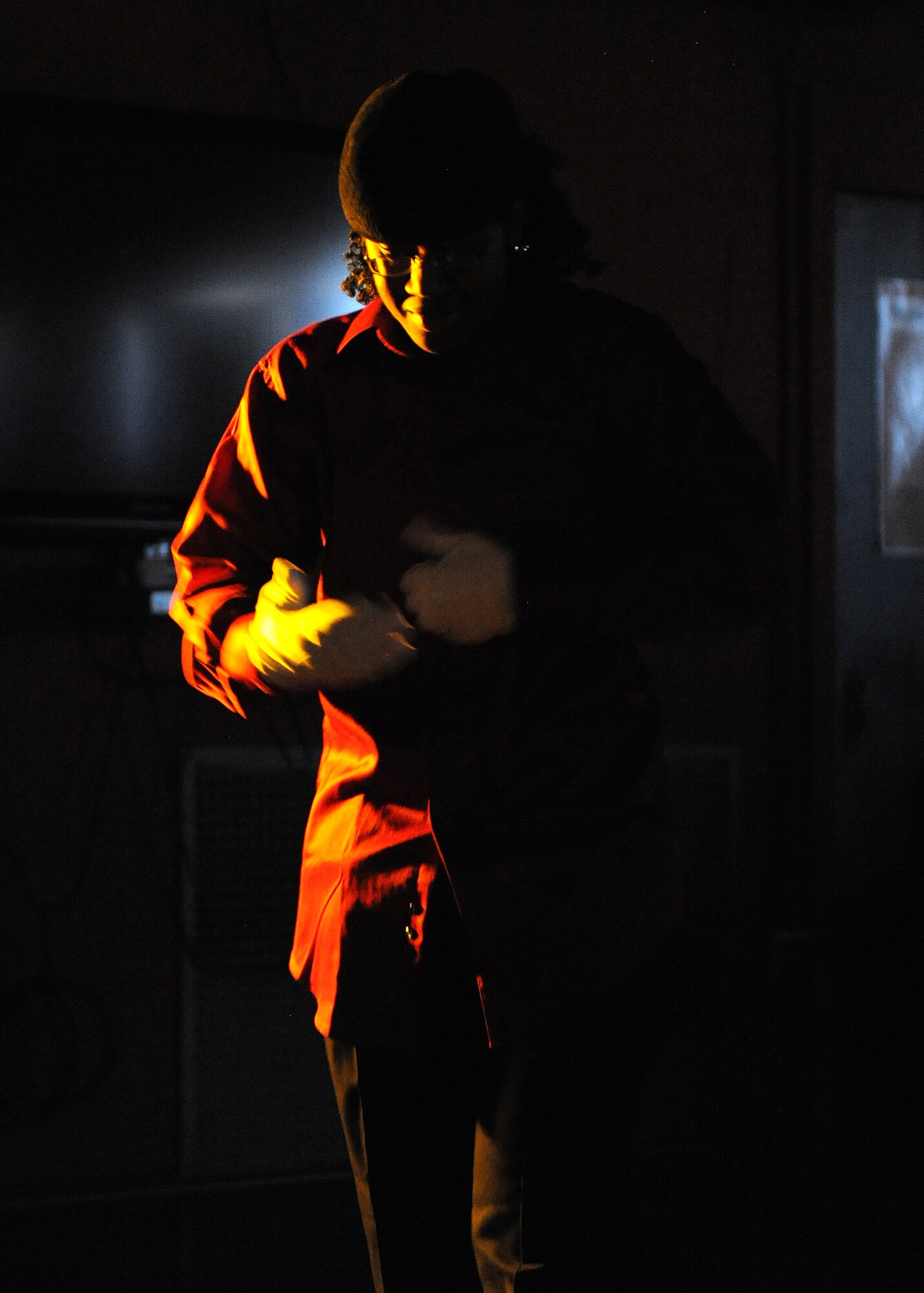 Staff Sgt Kyndreshia Stroman, 49th Logistics Readiness Squadron performs at the "Spoken Word 2009" presented by the African American Heritage Committee at Holloman Air Force Base, N.M., Feb. 9. The event featured some of Holloman's finest poets, dancers and singer. (U.S. Air Force photo/Senior Airman Michael Means)