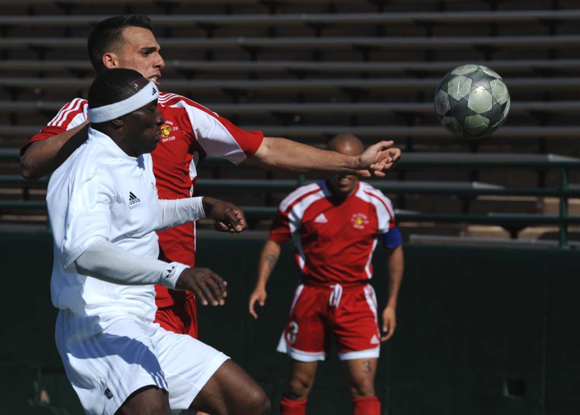 DYESS AIR FORCE BASE, Texas?The Armed Forces Men?s Soccer tournament was held Feb. 1- Feb. 8 at Shotwell Stadium. The tournament brought the Marine Corps, Navy, Army and Air Force together on the field of battle to determine who achieved the best soccer team. (U.S. photo by Airman 1st Class Stephen Reyes)
