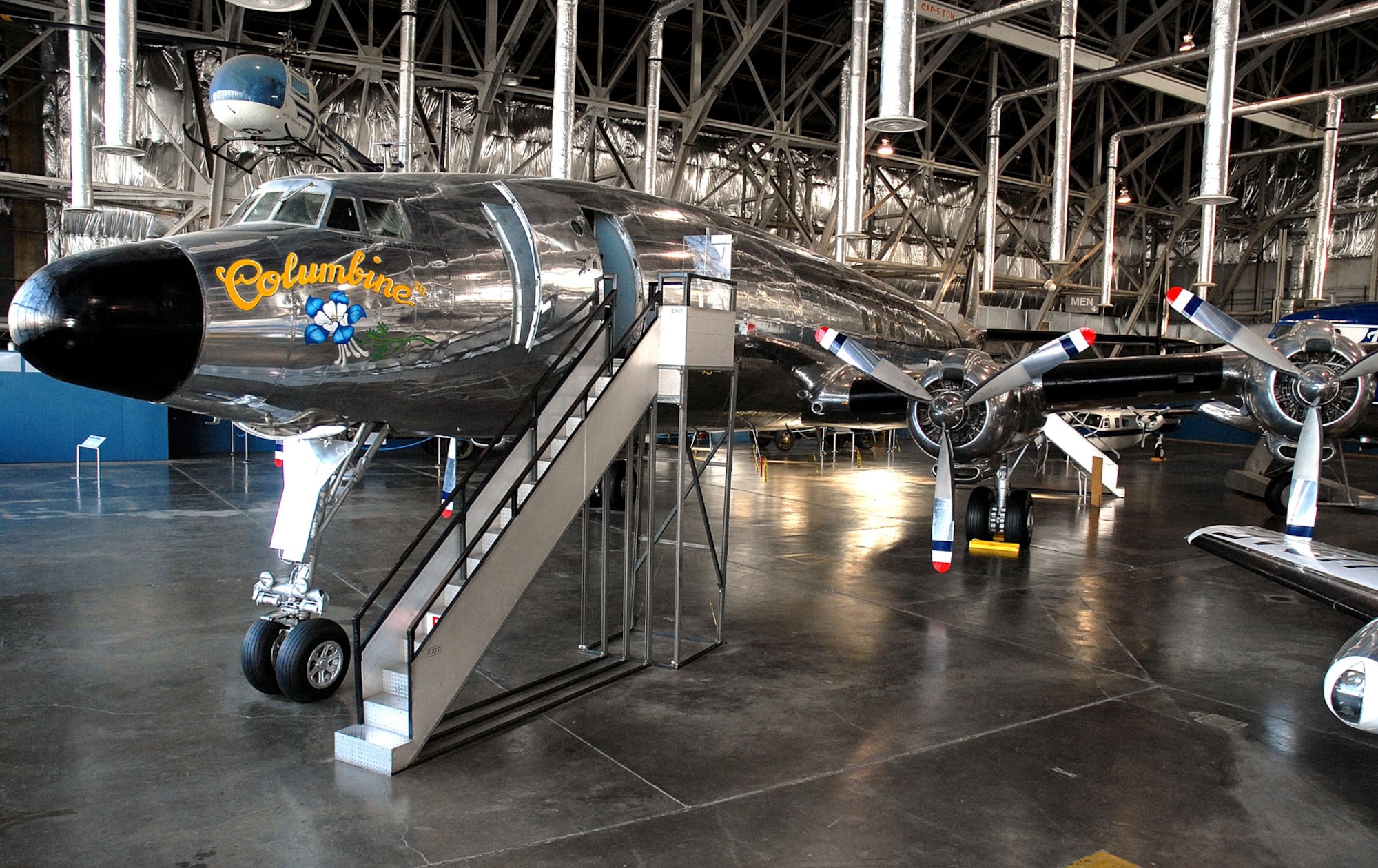 DAYTON, Ohio -- Lockheed VC-121E "Columbine III" in the Presidential Gallery at the National Museum of the United States Air Force. (U.S. Air Force photo)