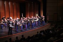 Members of the Party Band, Marine Band San Diego, pick up the pace during Marine Band San Diego’s performance at Prior Lake High School. Fifty members of the U.S. Marine Corps Band San Diego recently performed at several high schools in the Twin Cities area as part of its annual tour.