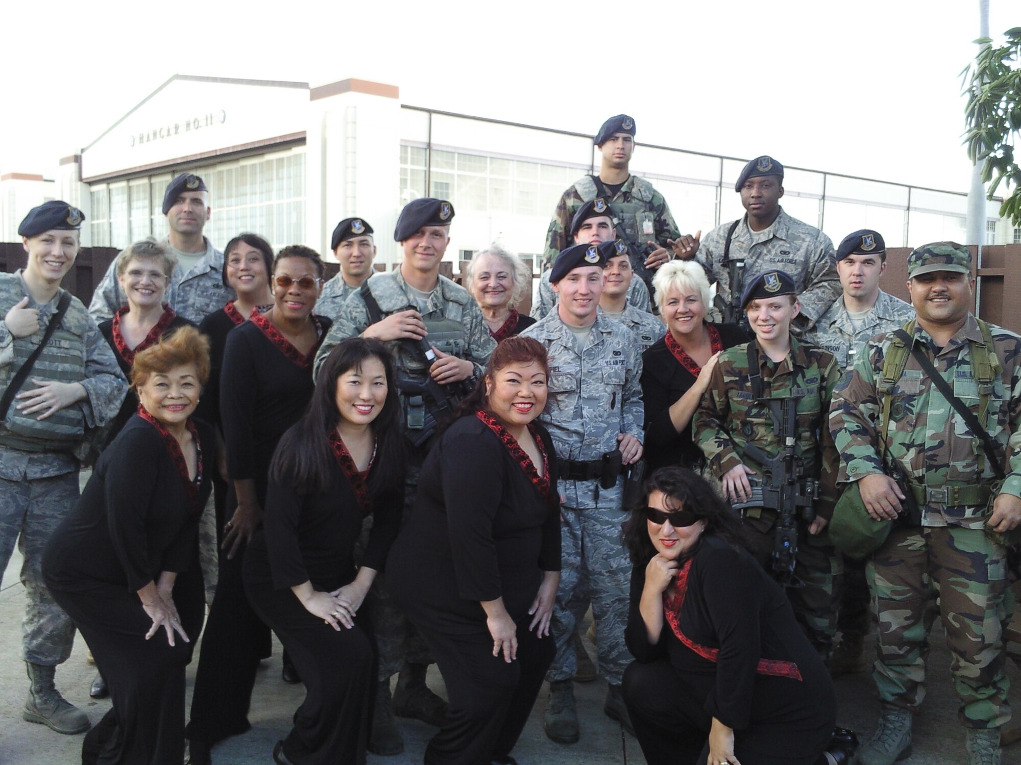 Charlie Flight, 15 SFS, began their shift under a different tune this past
Valentine's Day (U.S. Air Force photo/Debra Straight) 
