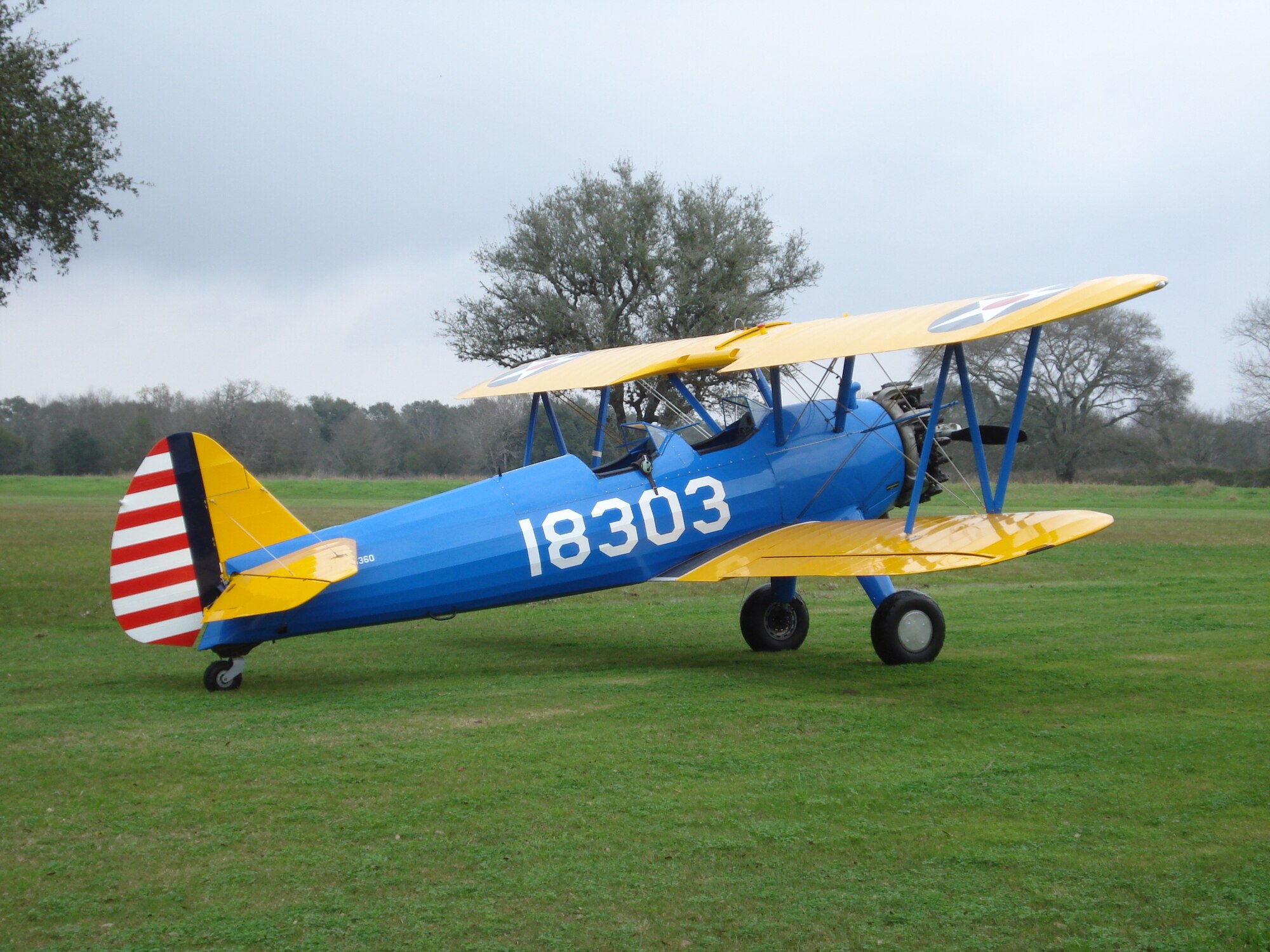 The Boeing Stearman PT-13 before its first test flight. Capt. Matthew Quy, a pilot from Creech Air Force Base, Nev., purchased the plane and spent up to three years overhauling it. The Stearman made its first flight debut February last year. 
(courtesy photo)
