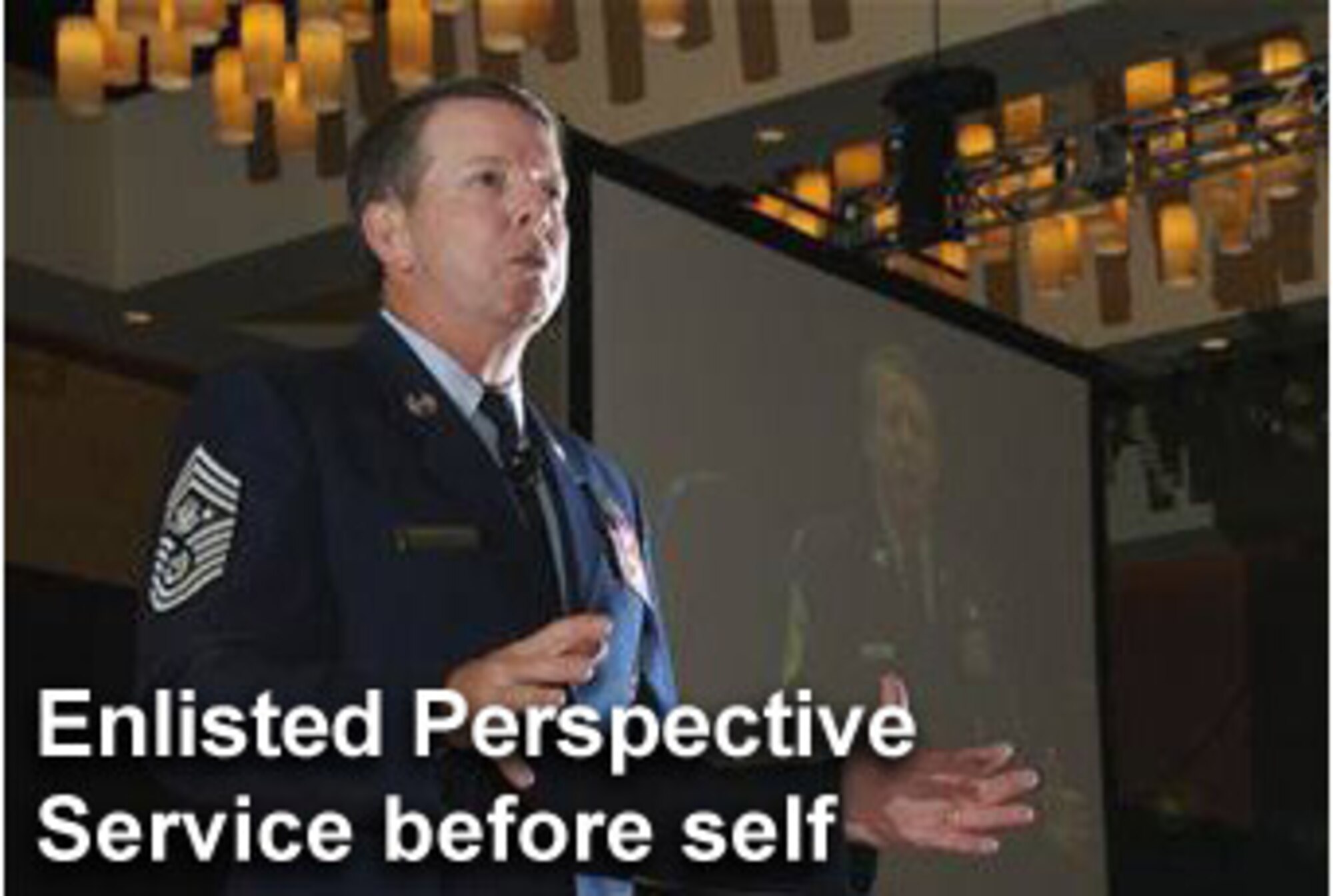 In his latest "Enlisted Perspective," Chief Master Sgt. of the Air Force Rodney J. McKinley reflects on the Air Force core value, service before self. (U.S. Air Force photo illustration/Mike Carabajal) 