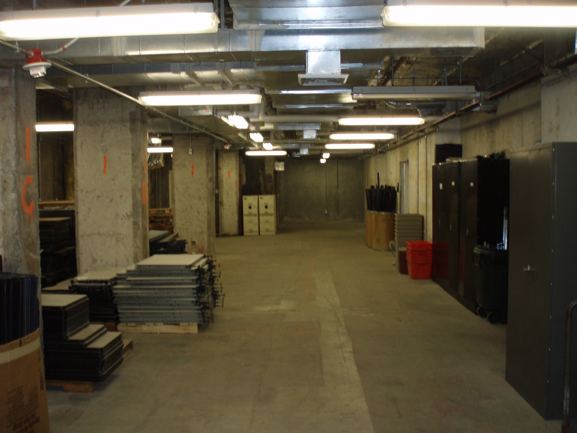 “The Cave,” a storage area in Bldg. 381 at Travis Air Force Base, is seen in February following a Six S project to clean the facility. About 20 individuals spent a total of 600-plus hours removing materials from the overcrowded storage room. (U.S. Air Force photo)