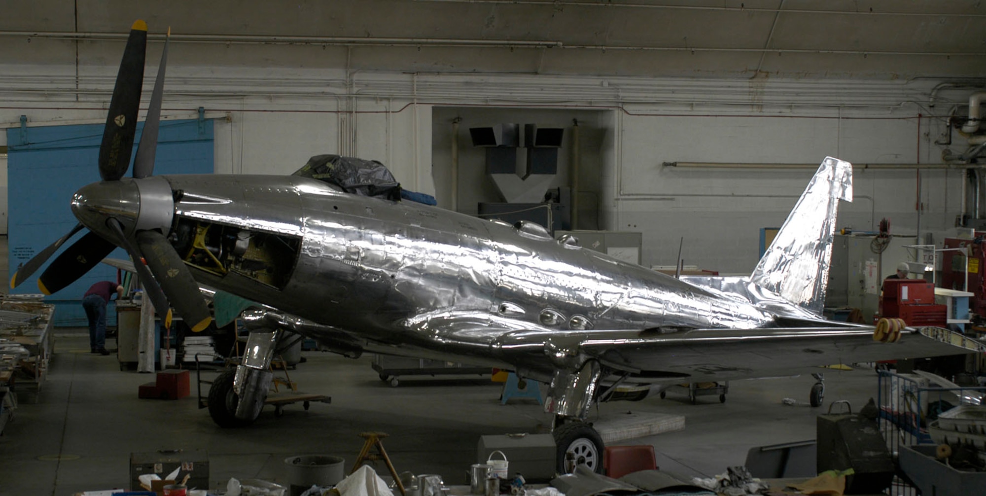 DAYTON, Ohio - The Fisher P-75A is being restored at the National Museum of the U.S. Air Force. (U.S. Air Force photo) 