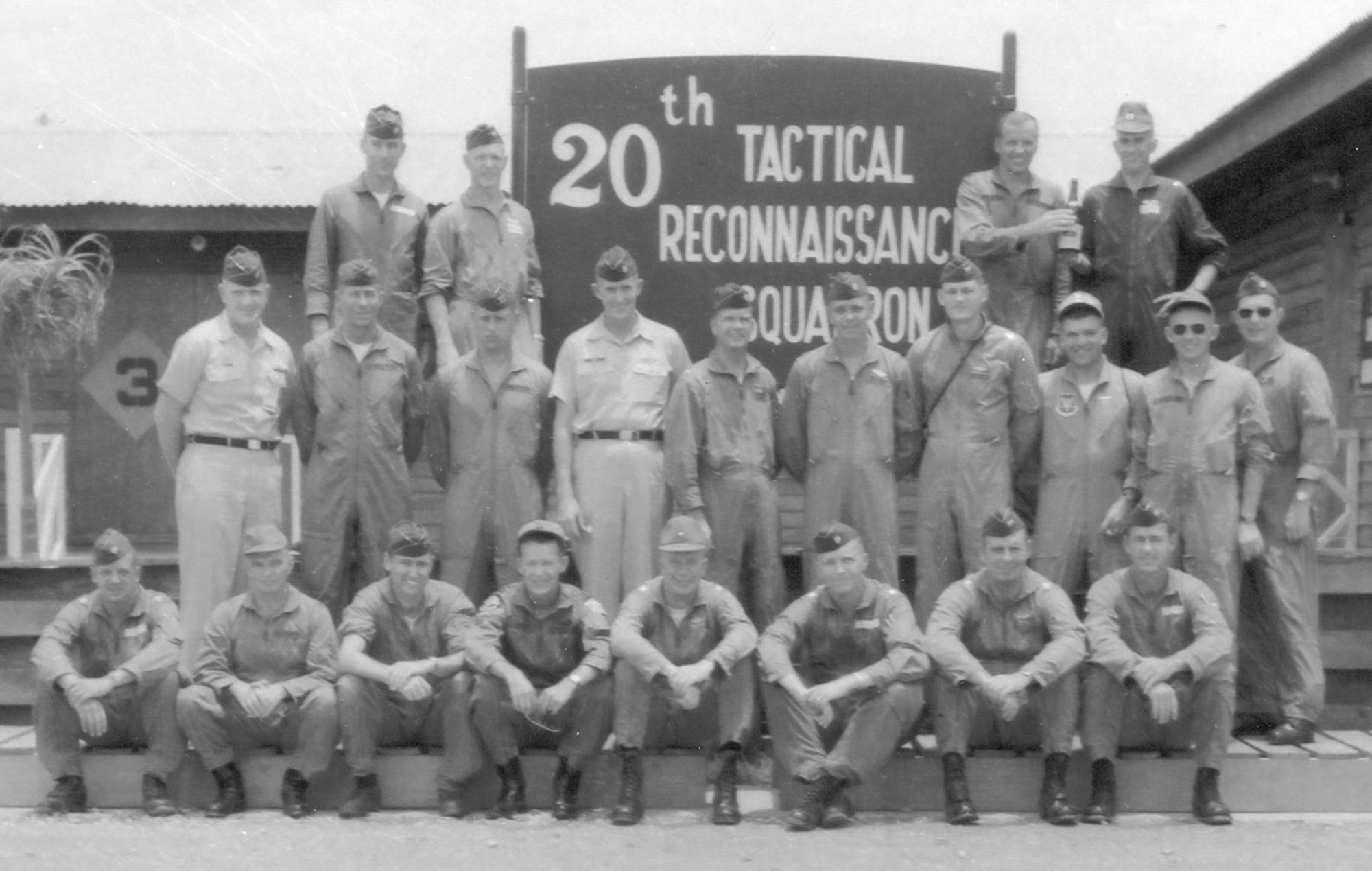 1st row (l to r): Maj. Milton Williams, Maj. Homer Hunt, Capt. Edward Hanson, Capt. R.A. Butt, Lt. Col. Paul Nelson, Lt. Col. James Brickel, Capt. George Perkins, Maj. Dennis Butler. 2nd row: Maj. Robert Wolfe, Capt. Gary Walton, Capt. Charles Winston III, Maj. Robert Farish, Maj. Ray Carlson, Maj. James Brimm, Capt. George Manspeaker, Capt. Ross Pike, Maj. Roger McLain, Maj. Bill Coggin. 3rd row: Maj. Billy McMaster, Capt. C.T. Davis, Capt. Robert Petitjean, Capt. Clarence Eyer Jr. (U.S. Air Force photo)