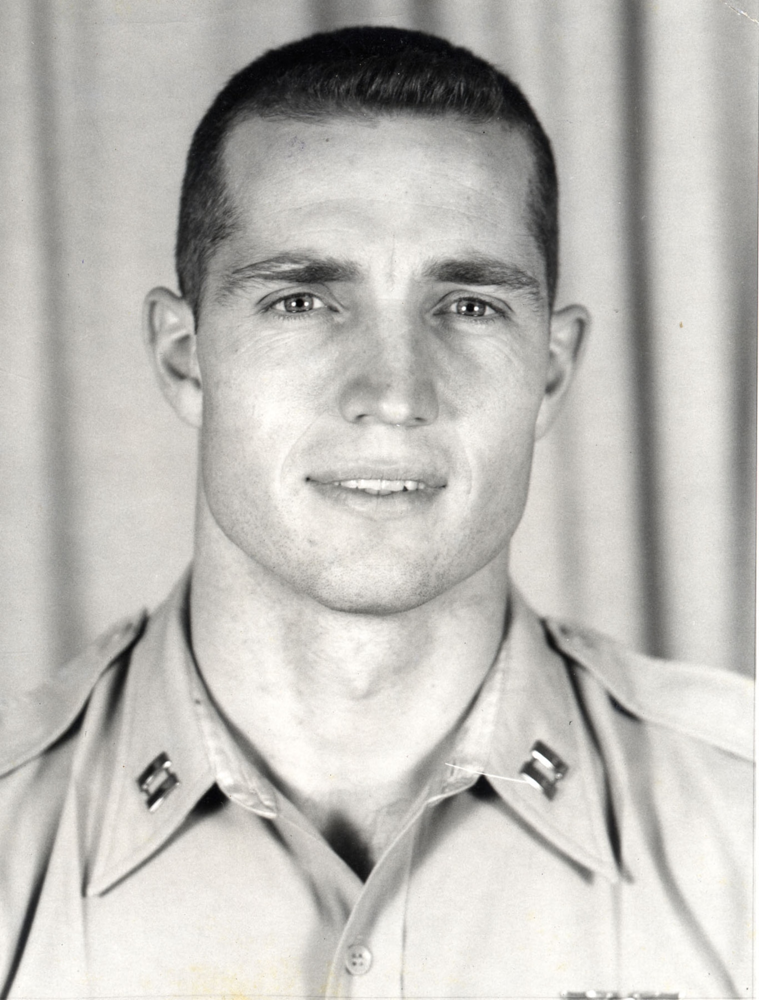 Harding was wounded four times during his service in Southeast Asia. One of those times, a bullet creased his right eyebrow, which is evident in this photograph. (U.S. Air Force photo)