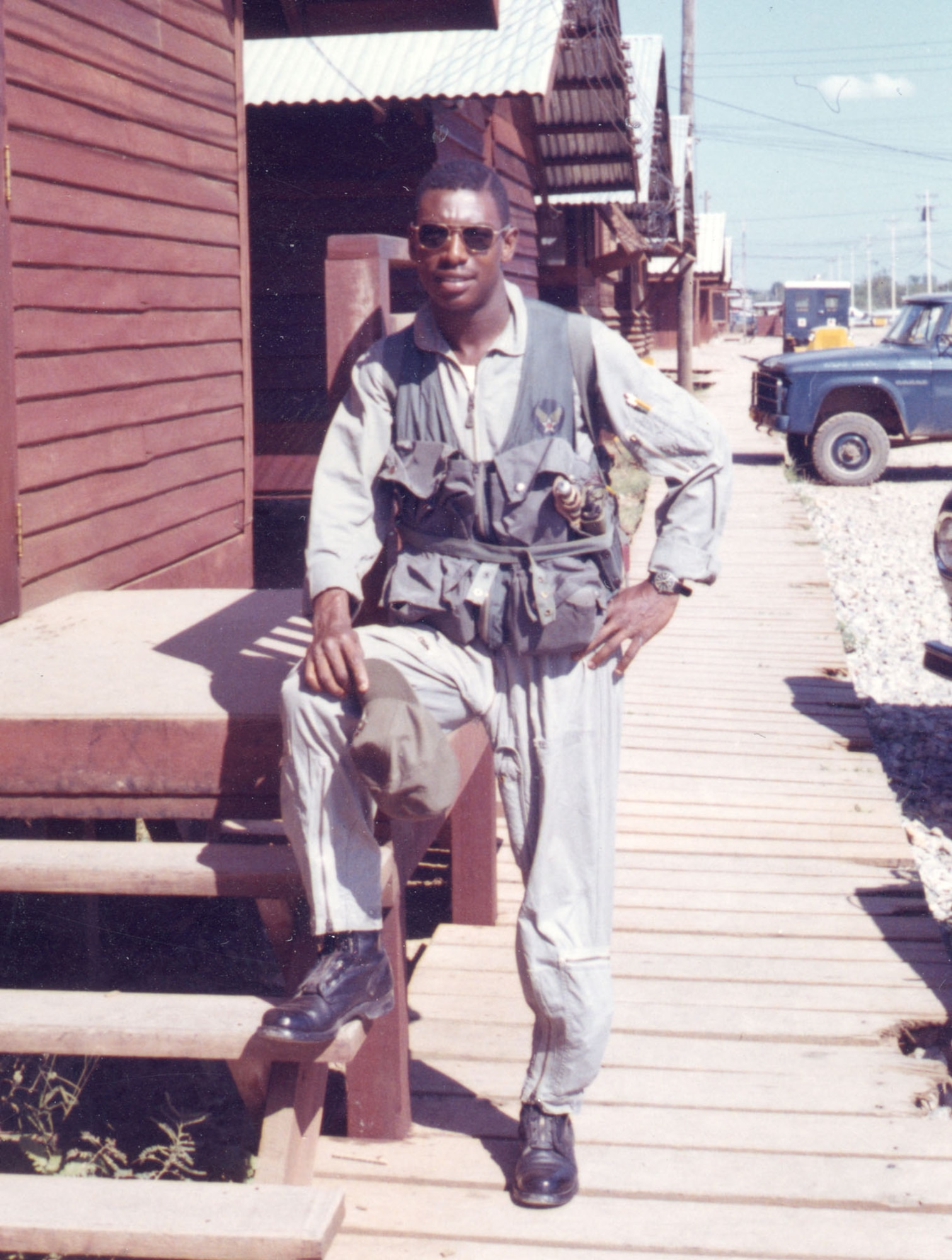 Staff Sgt. Alexander Underwood, a B-66 flight engineer, completed his 100th mission over North Vietnam on Sept. 21, 1966. On the mission, and while flying over the North, Underwood took his reenlistment oath. (U.S. Air Force photo)