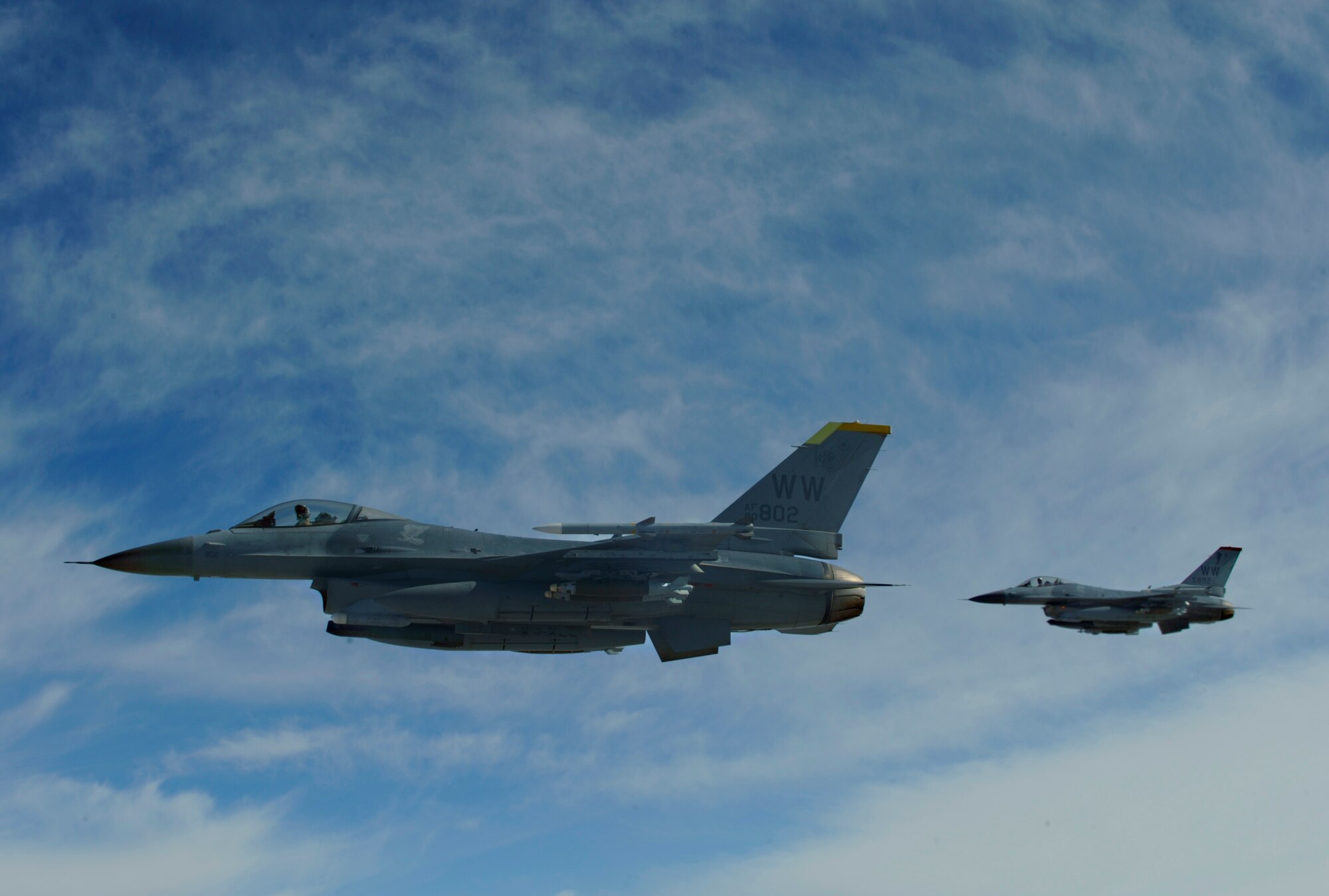 U.S. Air Force F-16 Fighting Falcons conduct close air support operations over Iraq on Feb. 17, 2009, in support of Operation Iraqi Freedom.(U.S. Air Force photo by Staff Sgt. James L. Harper Jr.)Released