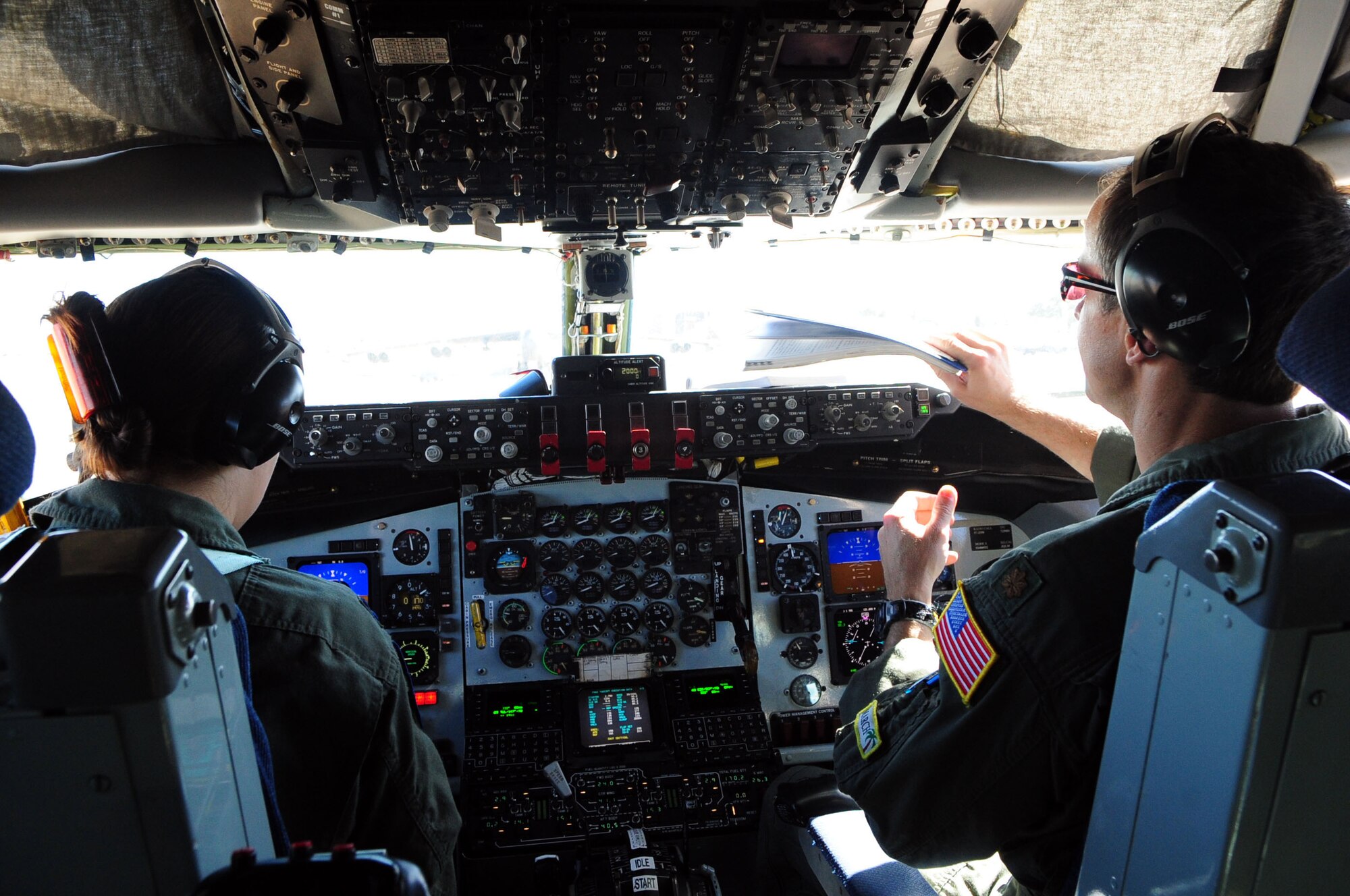 A KC-135 crew from the 336th Air Refueling Squadron prepares for takeoff to participate in refueling missions with Barksdale’s B-52s. (U.S. Air Force photos by Senior Airman Joanna M. Kresge, 2nd Bomb Wing Public Affairs)