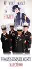 Marines of the 9th Marine Corps District, are seen in this recreation of a world war era recruiting poster directed toward the recruitment of women.