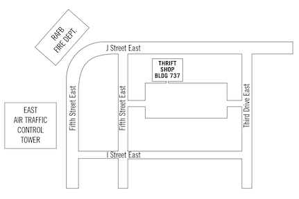 The base thrift store is located in Bldg. 737. (Graphic by Maggie Armstrong)
