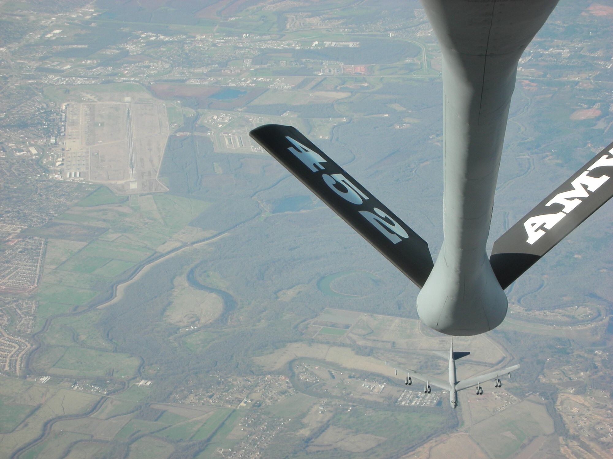 A KC-135 crew from the 336th Air Refueling Squadron is ready to refuel a B-52 from Barksdale AFB. (U.S. Air Force photo)