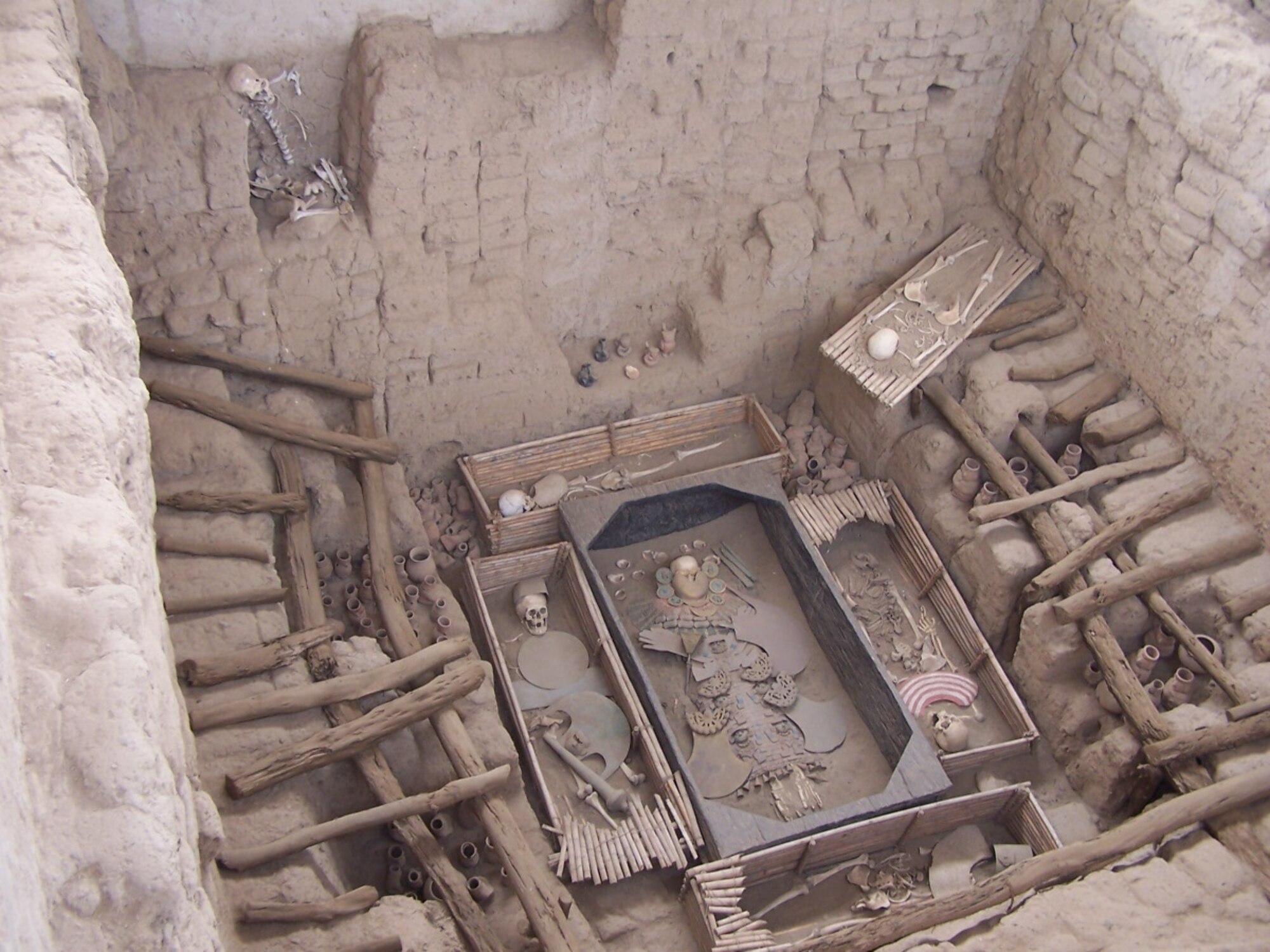 The crews were able to take a tour of the newly discovered ruins of the King of Sipan’s tomb.  They viewed intact tombs as well as new excavation sites that were partially buried. Photo compliments of Capt. Renee Powell.
