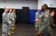 Tech. Sgt. Rudolph Stuart, instructor in the Air Force Phoenix Raven Training Course, talks to students on Feb. 19 during a training session in the U.S. Air Force Expeditionary Center on Fort Dix, N.J.  The Raven course, taught by the USAF EC's 421st Combat Training Squadron, teaches security forces Airmen specialized training in aircraft security, combatives and verbal judo to name a few.  (U.S. Air Force Photo/Tech. Sgt. Scott T. Sturkol)