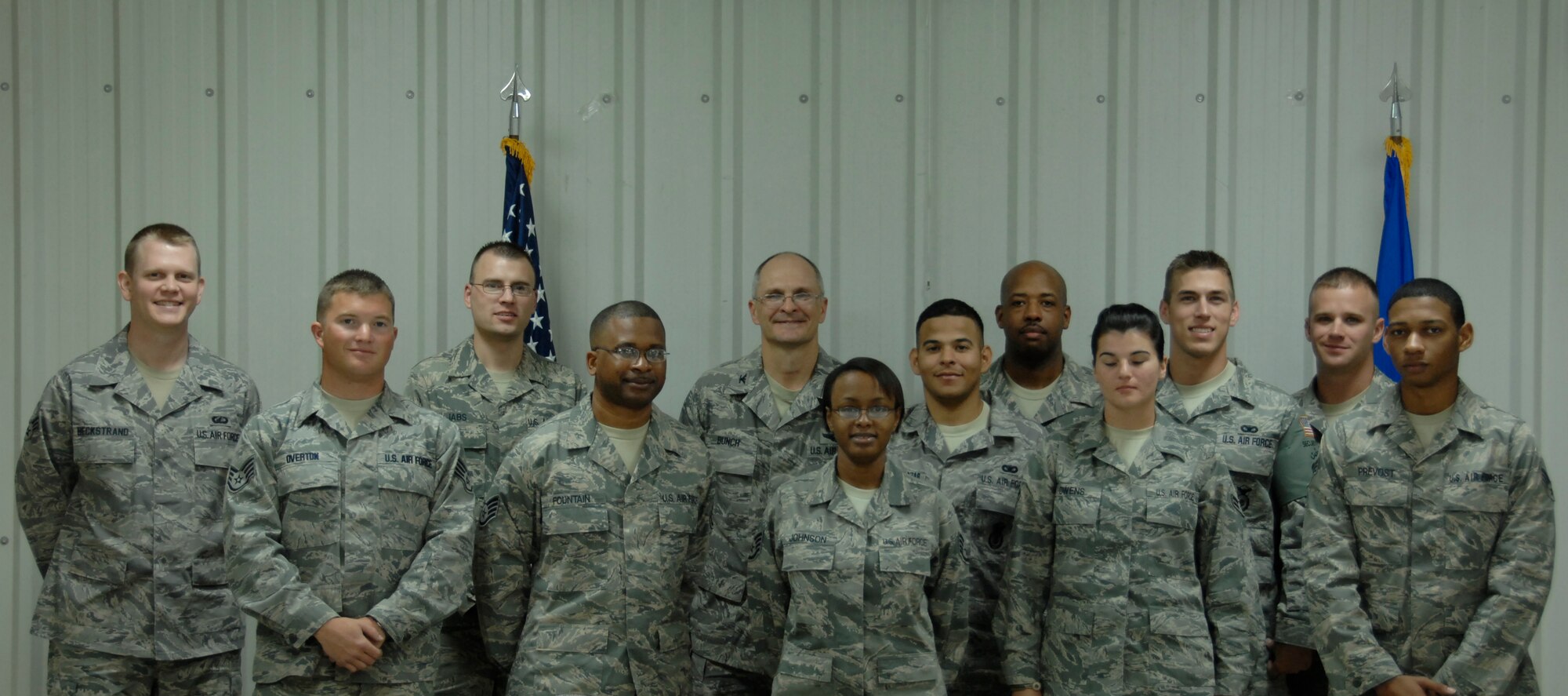 Col. Arnie Bunch, Air Armament Center vice commander visits with Eglin Airman in the AOR. Colonel Bunch was part of a seven-day tour with Gen. Donald Hoffman, Air Force Materiel Command commander, to talk to Airmen about AFMC products. (USAF photo/Senior Airman Courtney Richardson)