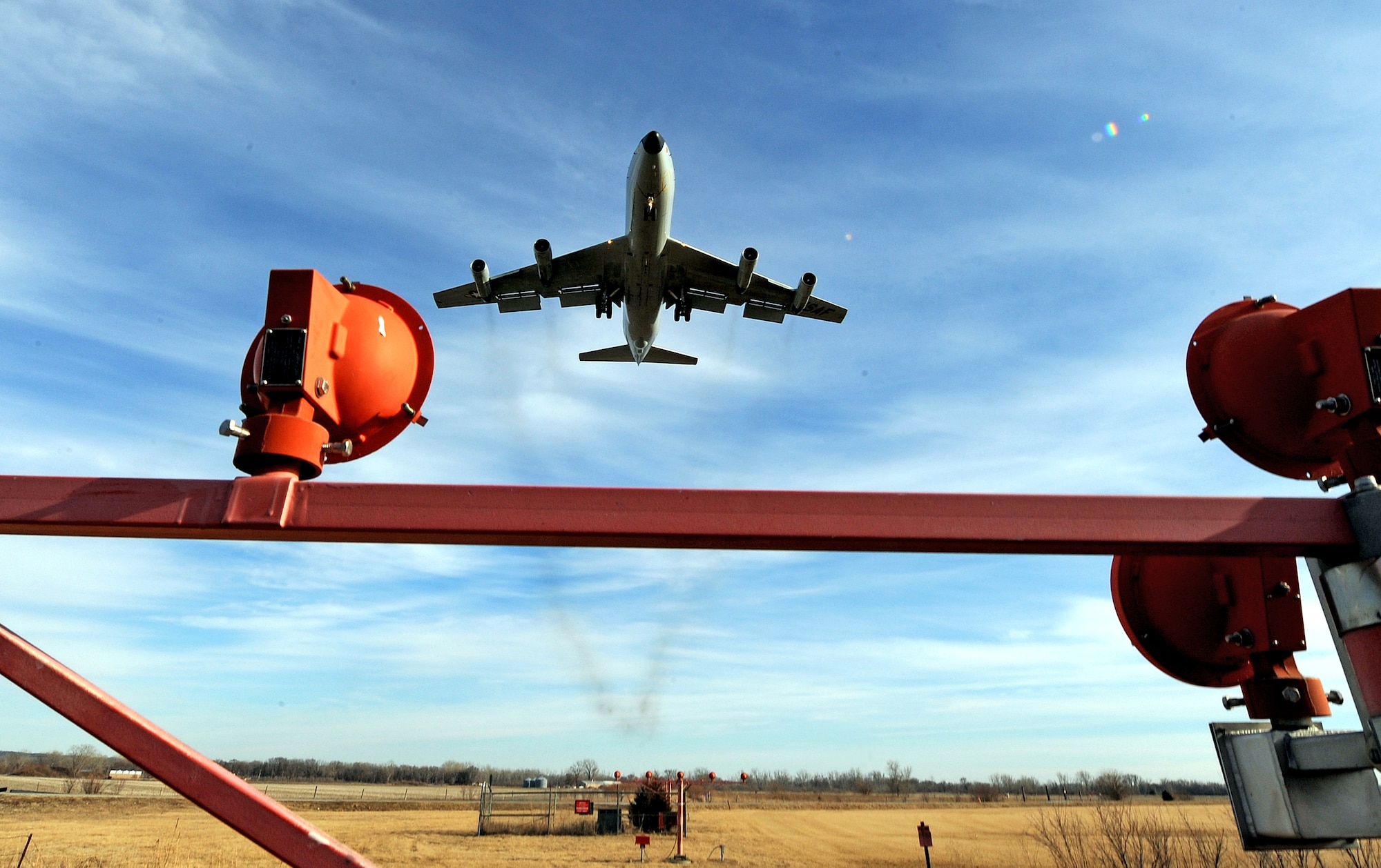 OFFUTT AIR FORCE BASE, Neb.--  An WC-135W Constant Phoenix aircraft performs touch n go landing exercises throughout the Afternoon on the runway, Feb12.  The Constant Phoenix perfroms worlwide air sampling and is also used for limited nuclear test ban treaty verification.

U.S. Air Force Photo by Josh Plueger
