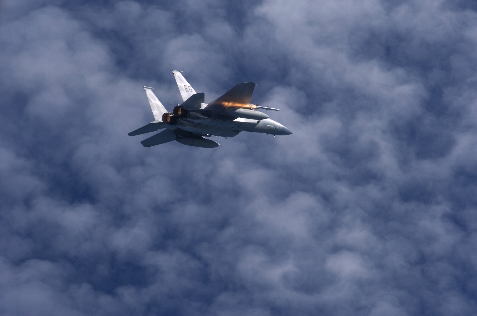 TYNDALL AIR FORCE BASE, Fla. -- Capt. Sam Joplin, 58th Fighter Squadron pilot, fires an AIM-120 advanced medium-range air-to-air missile during a Weapons Systems Evaluation Program at Tyndall AFB Feb 24. Eight aircraft and 118 personnel from the 33rd Fighter Wing, Fla., participated in the two-week program held at the 53rd Weapons Evaluation Group. (U.S. Air Force photo/Tech. Sgt. Jason Wilkerson)