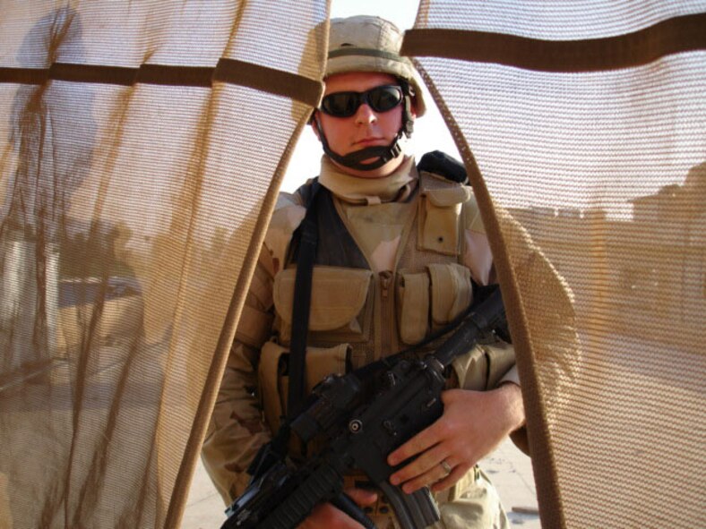 DYESS AIR FORCE BASE, Texas - Senior Airman Gerard Basel received an Air Force Combat Action Medal for his time in Iraq. Airman Basel's convoy was attacked by terrorist insurgents with a roadside improvised explosive device. He is a member of the 7th Security Forces Squadron. (Courtesy photo)