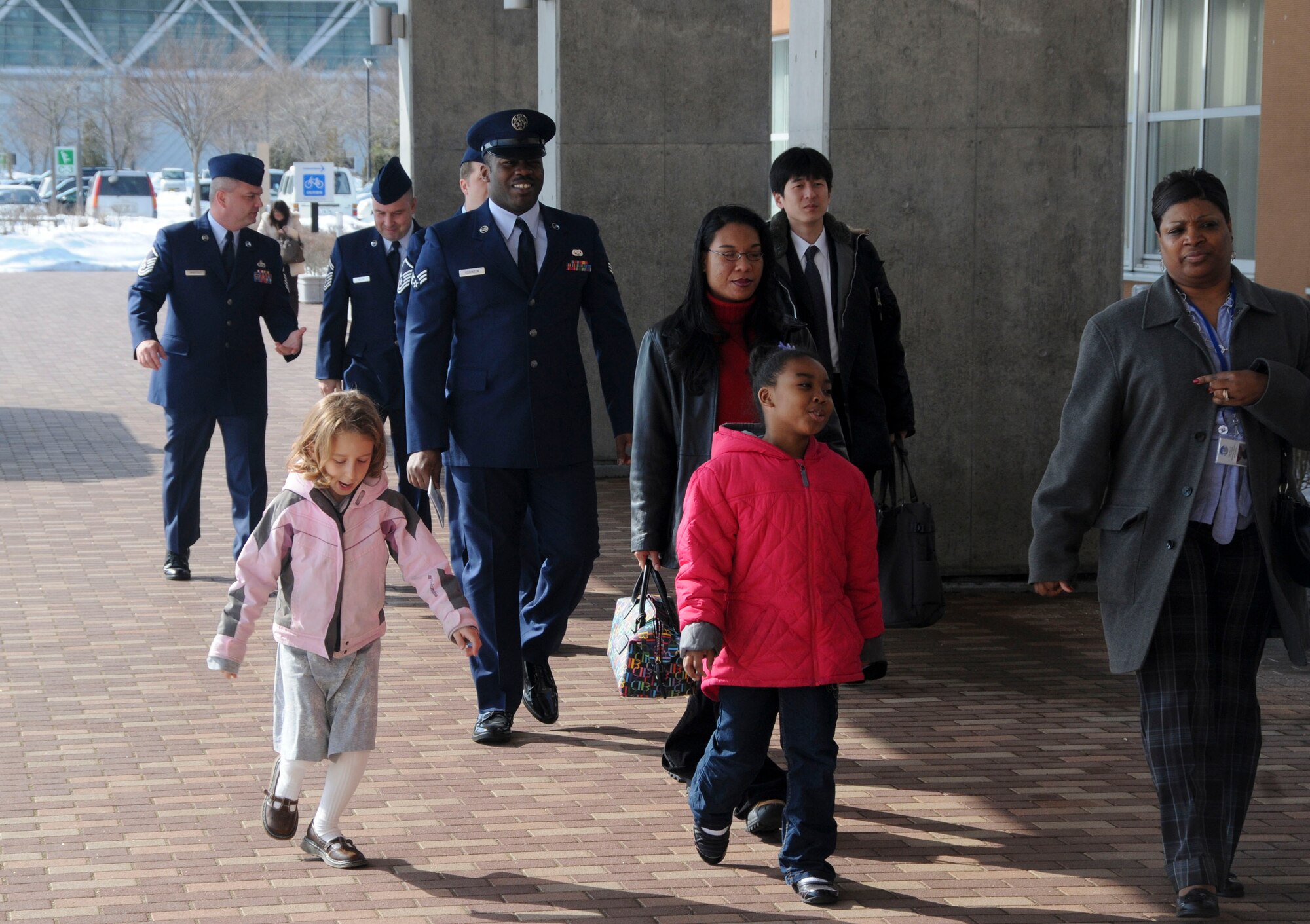 MISAWA CITY, Japan -- Representatives from the various contributing organizations to the Red Feather Community Chest Campaign arrive at the Misawa International Center Feb. 23, 2009. Misawa Air Base contributed more than $8,000 to the community chest, providing aid to less fortunate children, elderly, and handicapped residents of Misawa.  (U.S. Air Force photo by Staff Sgt. Samuel Morse)