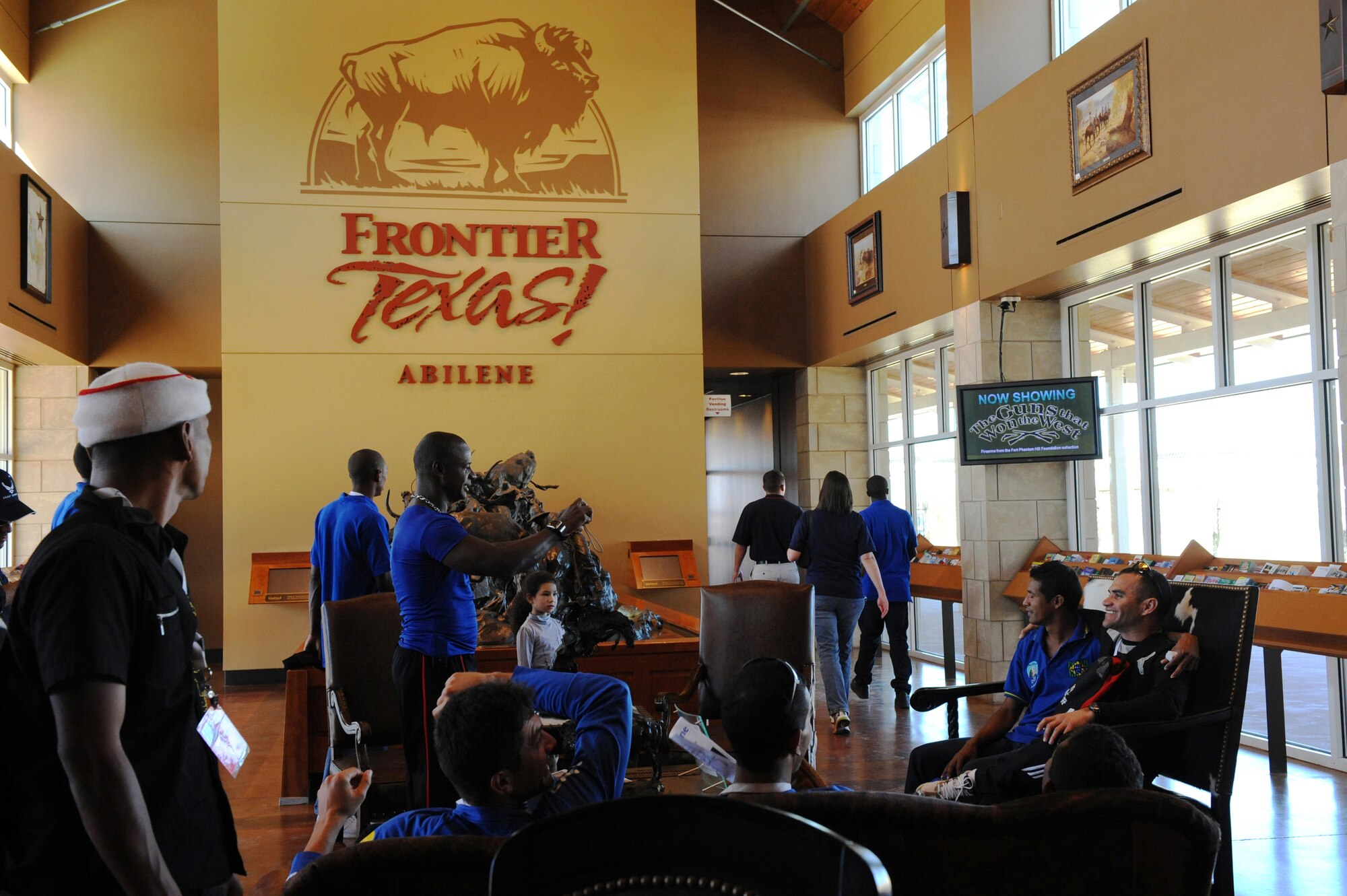 ABILENE, Texas -- Members from the Conseil International du Sport Militaire (CISM) competition enjoy a visit to Frontier Texas here, Feb 24.  The day was filled visiting the Buffalo Gap Historical Village, Perini Ranch Steakhouse, Frontier Texas, and a trip to the Abilene Mall.  The men?s military soccer championship was hosted by Dyess Air Force Base and promoted by the International Military Sports Council to form friendship through sports with different countries.  (U.S. Air Force photo by Staff Sergeant Connor Estes)