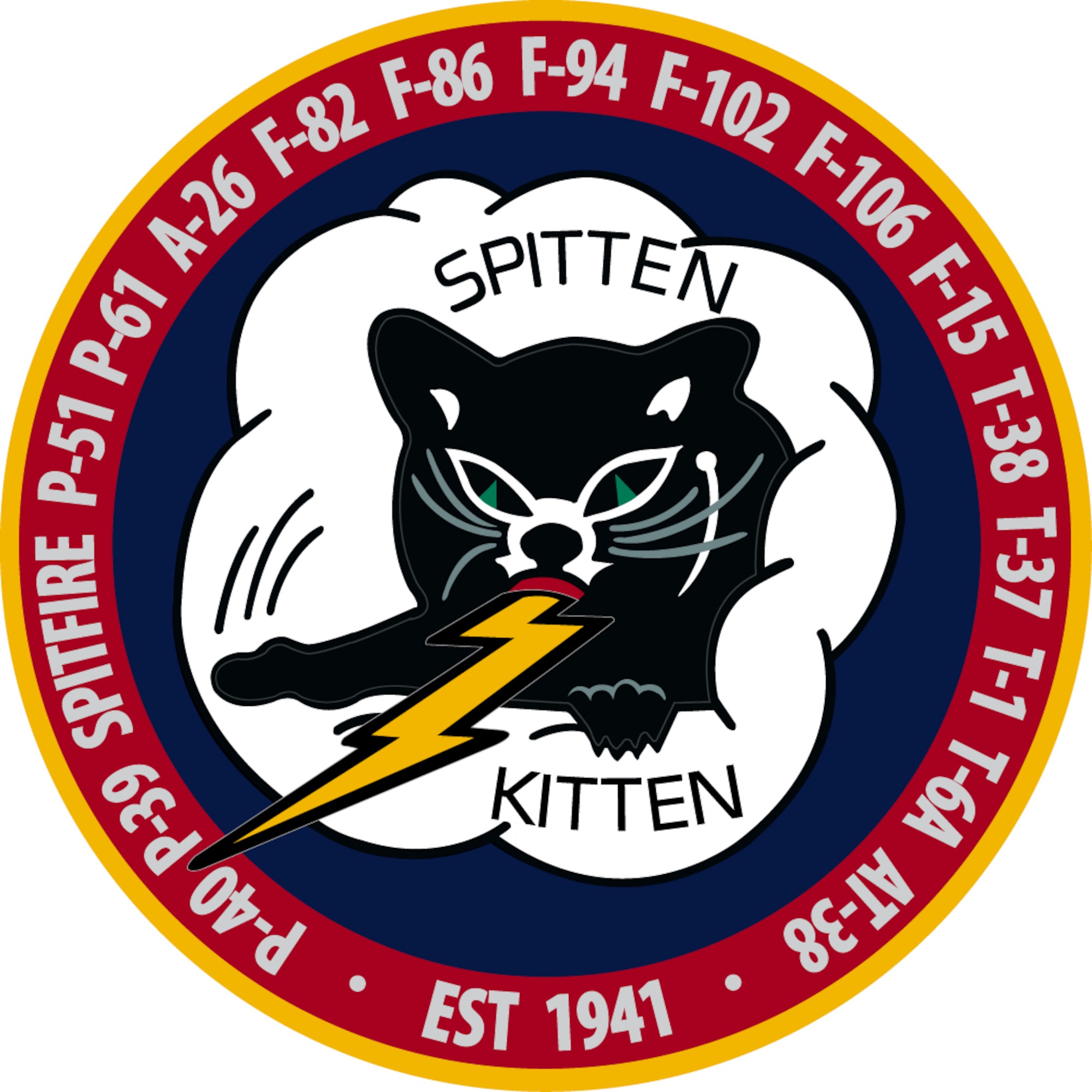 The 5th Flying Training Squadron at Vance unveiled this new morale patch this week to represent the proud history of the 5th FTS. During their first deployment to England, July 12, 1942, the squadron adopted the “Spittin’ Kitten” emblem which is depicted on the heritage patch in original form. It symbolized the acuteness, ferocity and striking power that the squadron would deliver during their extensive World War II aerial combat action. (U.S. Air Force graphic)