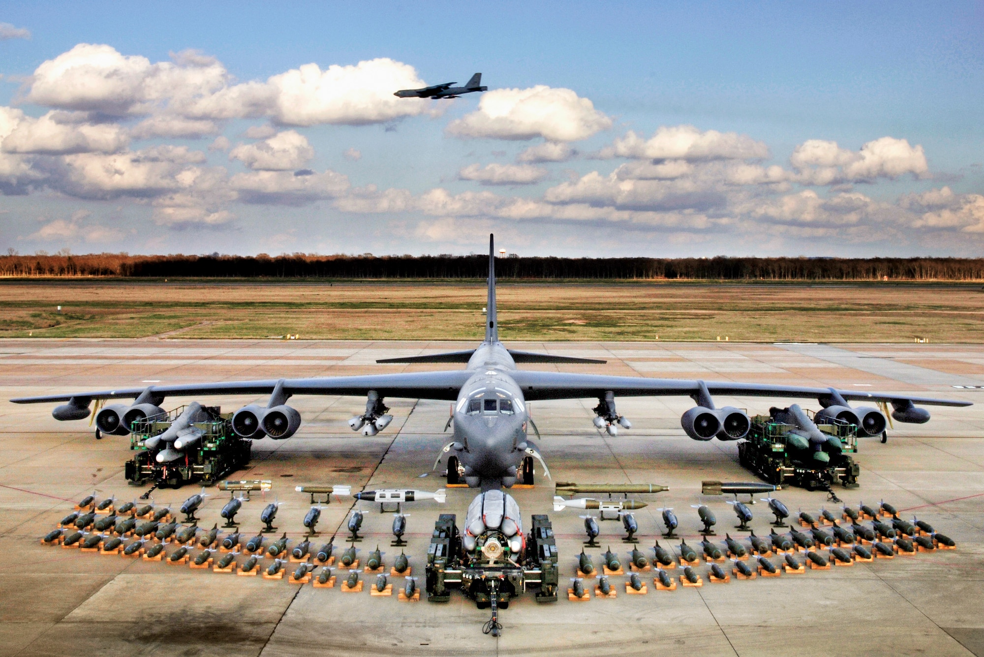 Munitions on display demonstrate the full capabilities of the B-52 Stratofortress, a bomber in the Air Force.  (U.S. Air Force photo/Tech. Sgt. Robert Horstman)