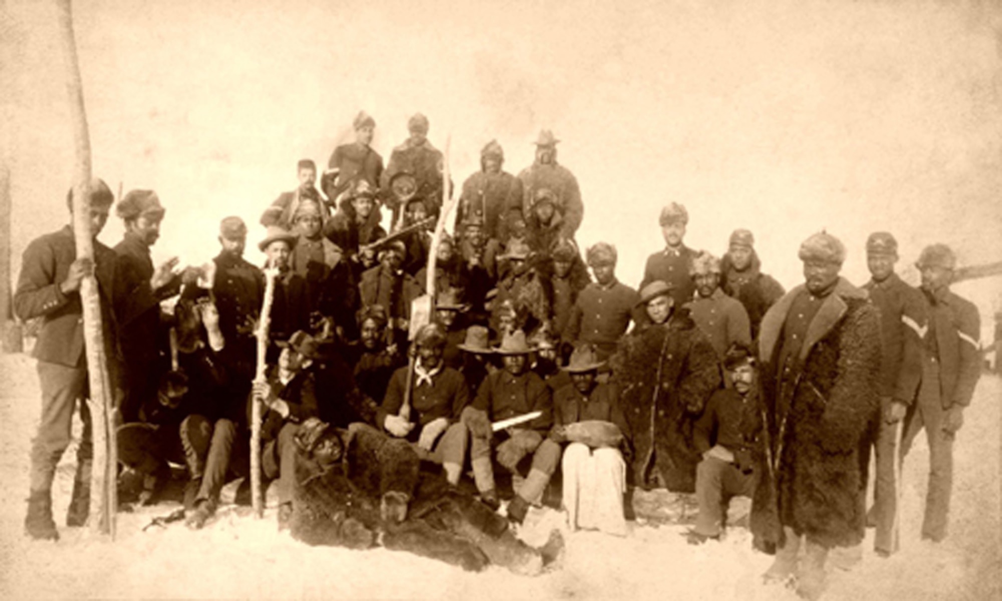 In order to settle problems in 19th Century New Mexico, the U.S. Army called upon a group of recently freed black men to form the 9th and 10th Cavalries, which subsequently became known as "Buffalo Soldiers." The men were given this name by their Native American adversaries because of their toughness and dark skin. (Courtesy of 49th Fighter Wing History Office)